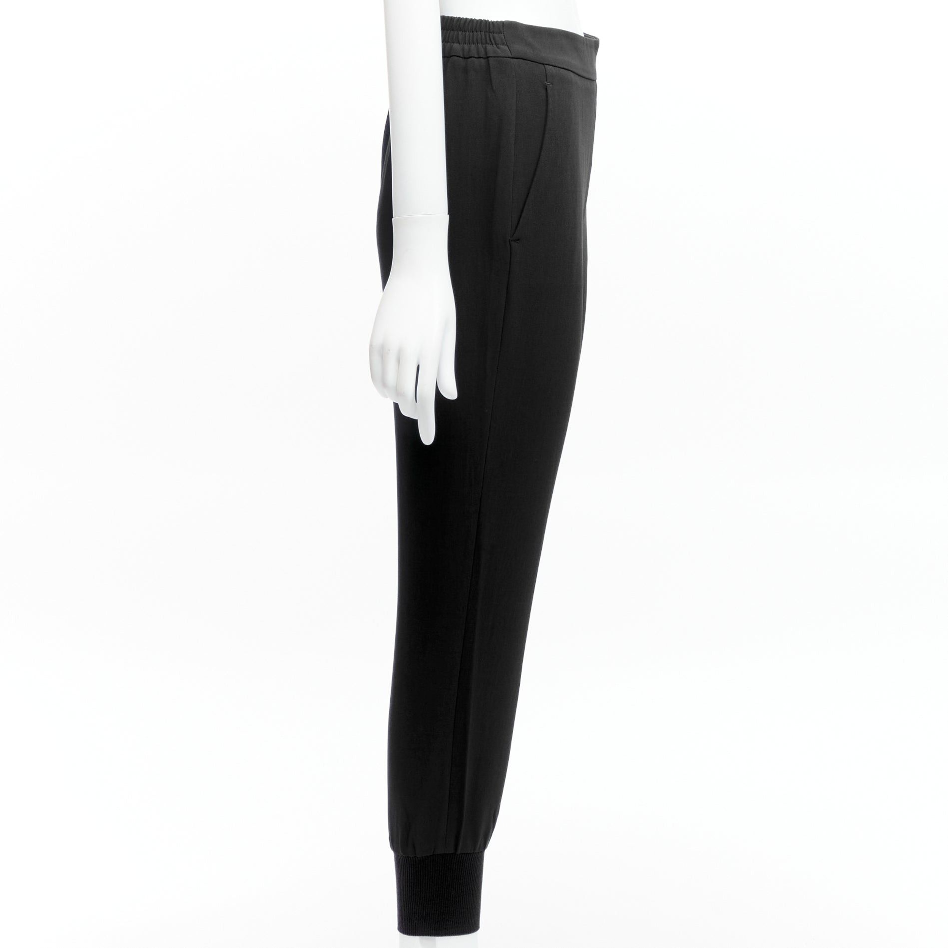 Stella McCartney STELLA MCCARTNEY black minimalist elastic waistband cropped jogger harem pants IT34 XXS Size 24" / US 00 / IT 34 - 4 Thumbnail