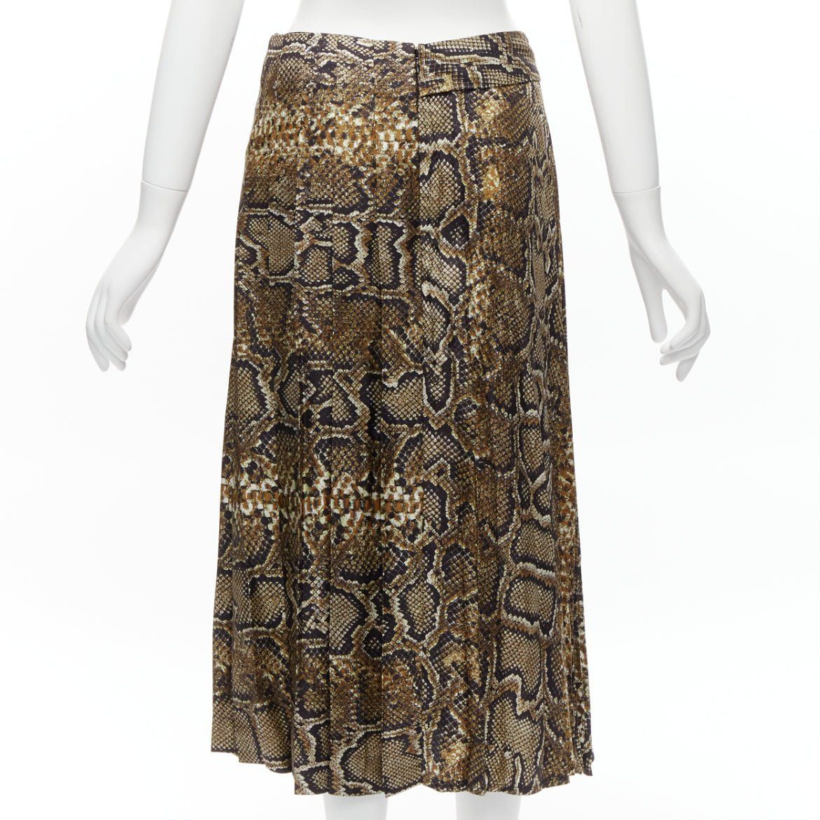 Victoria Beckham VICTORIA BECKHAM 100% silk brown animal print pleated midi skirt UK6 XS Size 26" / US 2 / IT 38 - 5 Thumbnail