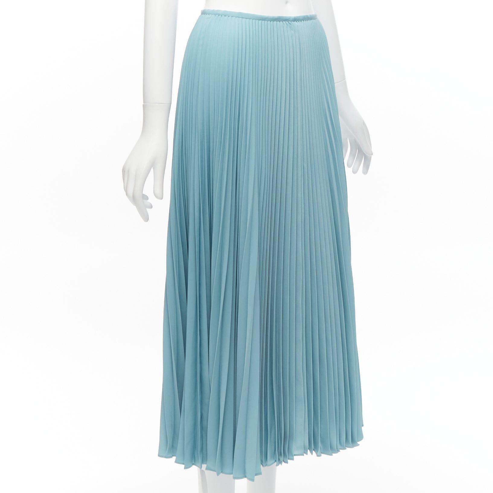 Joseph new JOSEPH Abbot blue accordion pleats center seam round table skirt FR34 XS Size 26" / US 2 / IT 38 - 3 Thumbnail