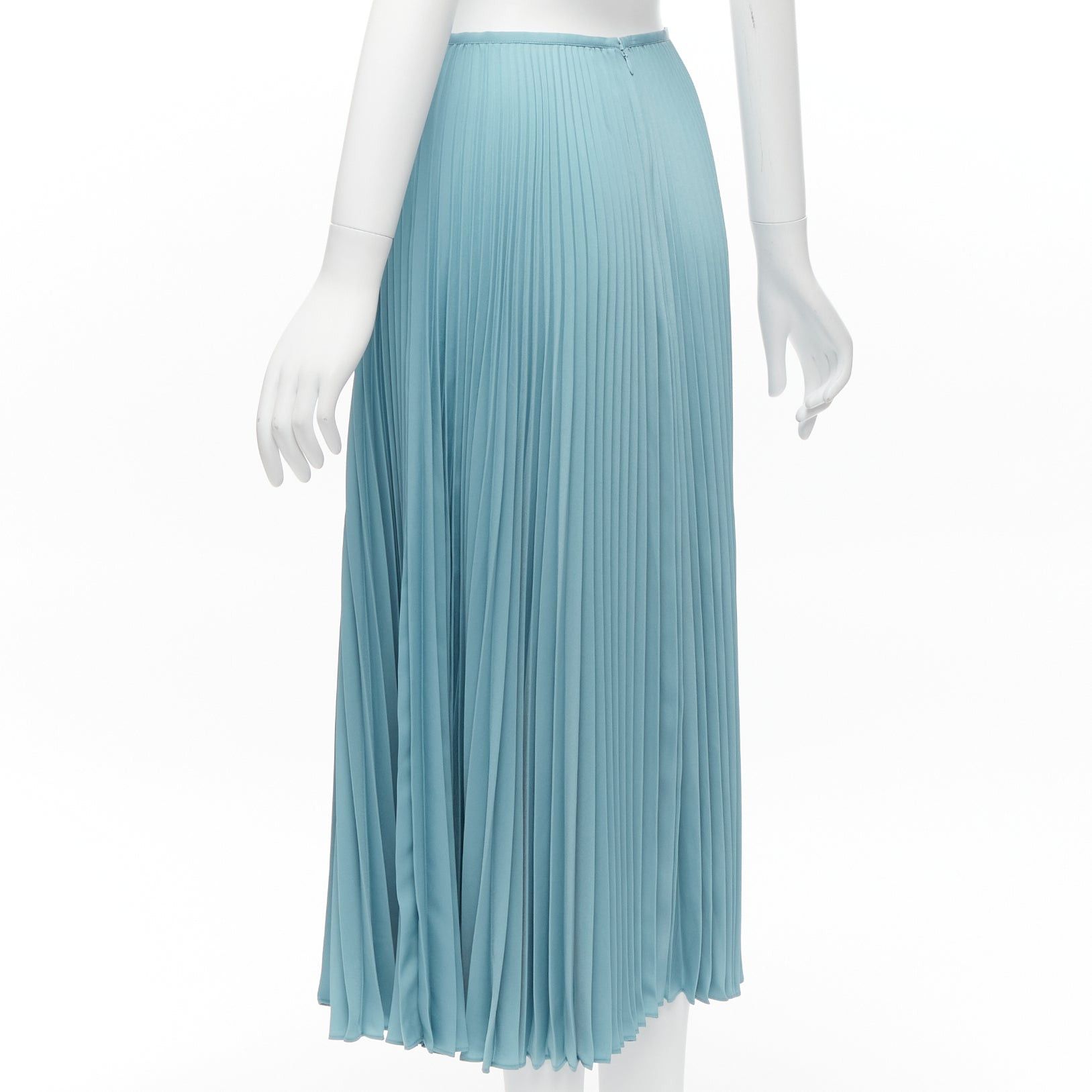 Joseph new JOSEPH Abbot blue accordion pleats center seam round table skirt FR34 XS Size 26" / US 2 / IT 38 - 6 Thumbnail
