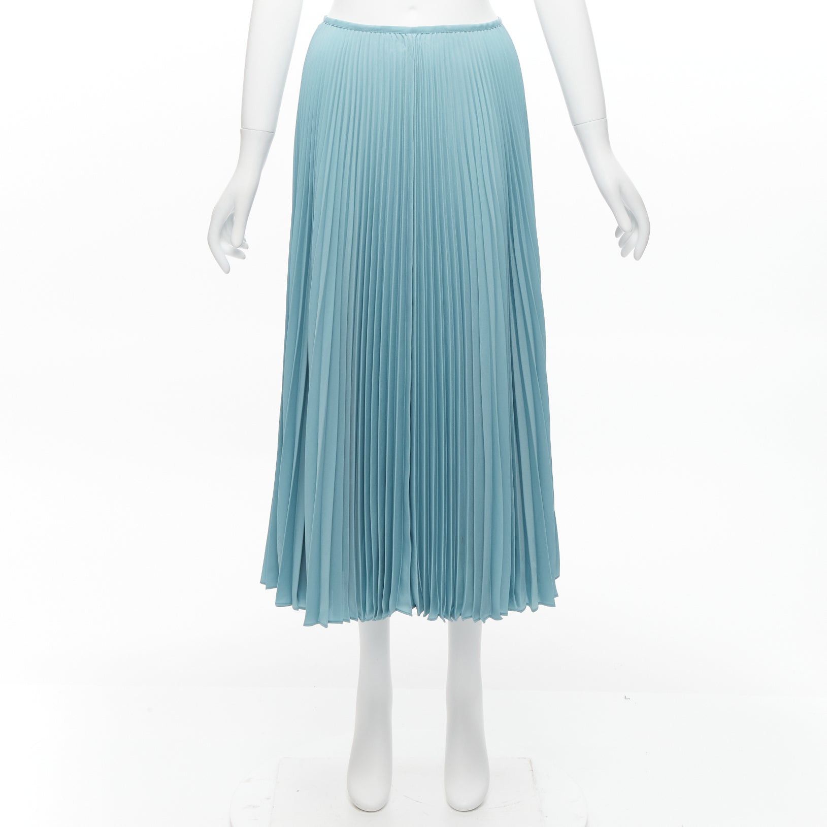 Joseph new JOSEPH Abbot blue accordion pleats center seam round table skirt FR34 XS Size 26" / US 2 / IT 38 - 9 Thumbnail