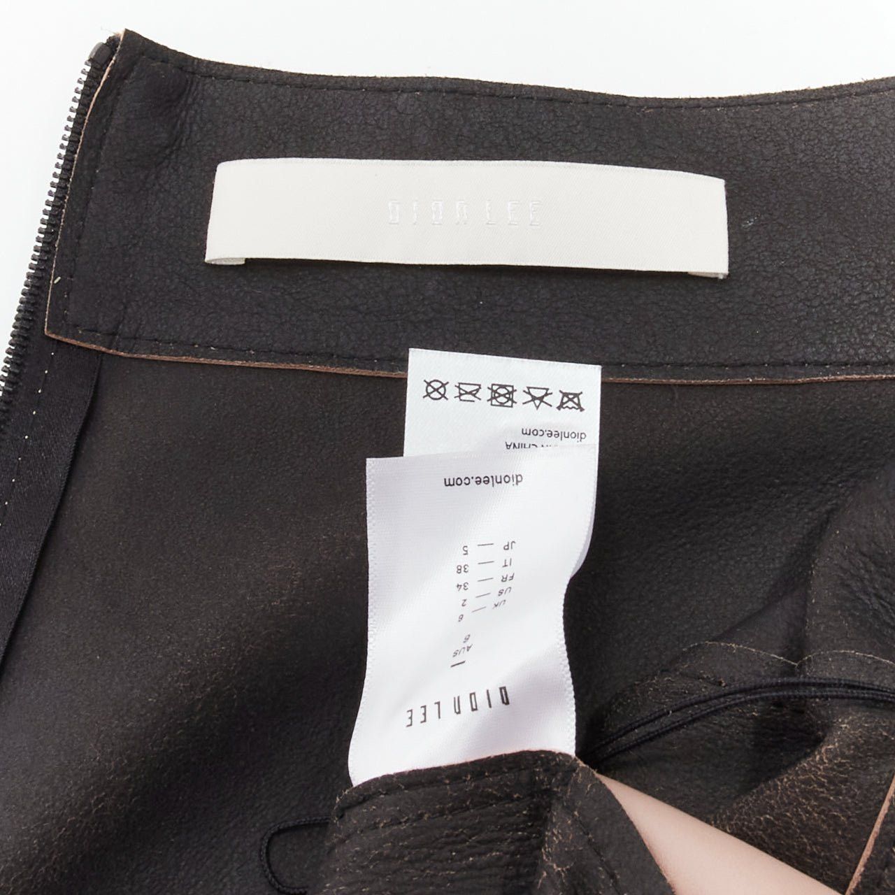 Dion Lee DION LEE Sandy pink brown sheep leather panelled A-line midi skirt UK6 XS Size 27" / US 4 / IT 40 - 8 Thumbnail