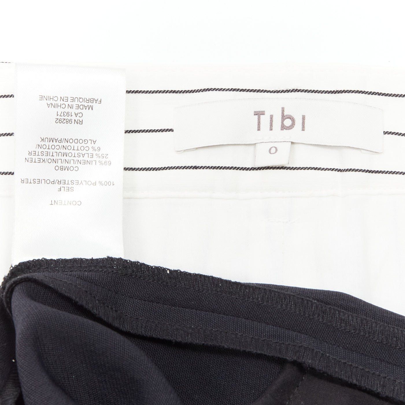 Tibi TIBI black white tiered pinstripe double layered waist wide leg pants US0 XS Size 26" / US 2 / IT 38 - 8 Thumbnail