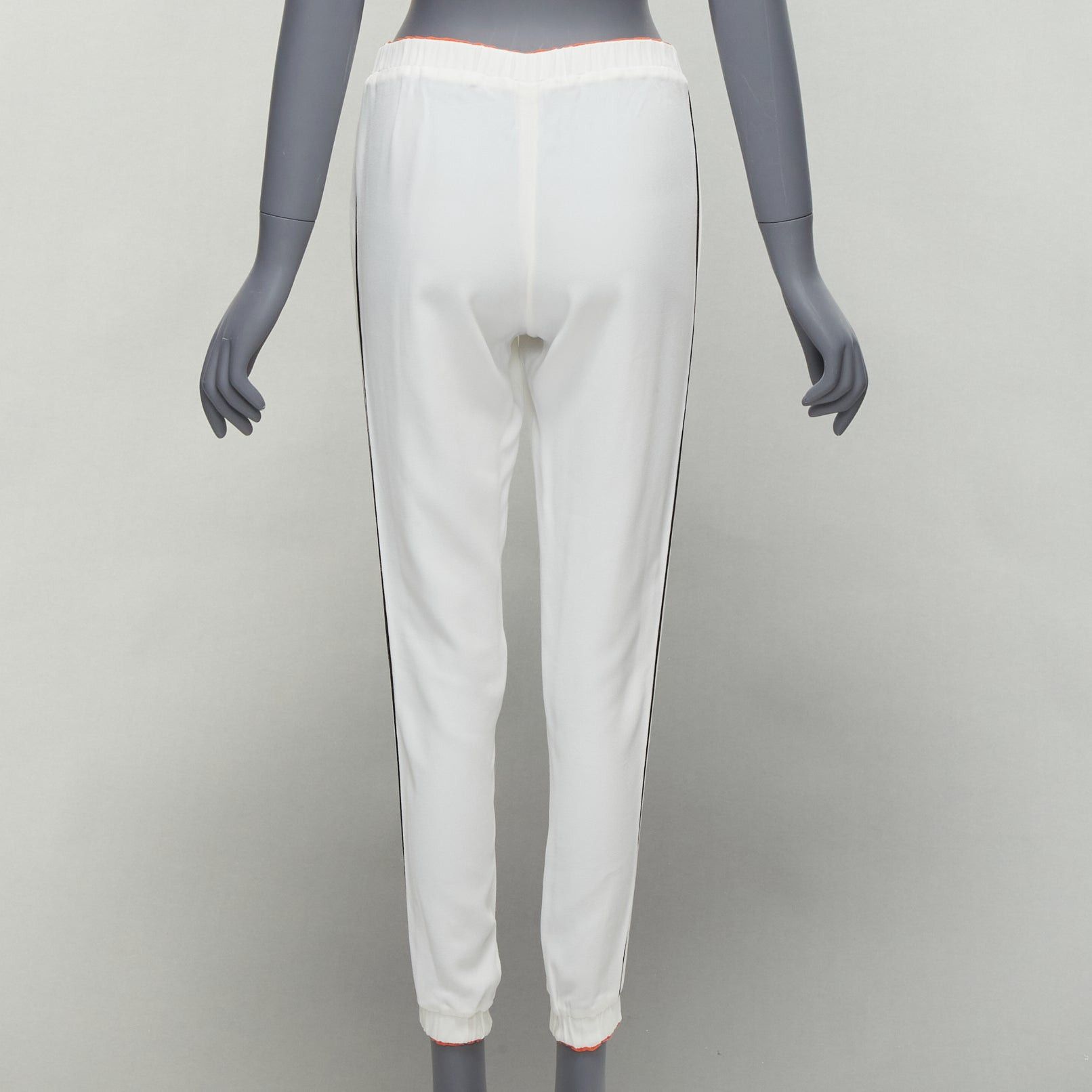 Fendi FENDI white silky black orange trims casual jogger pants IT36 XXS Size 25" / US 0 / IT 36 - 5 Thumbnail