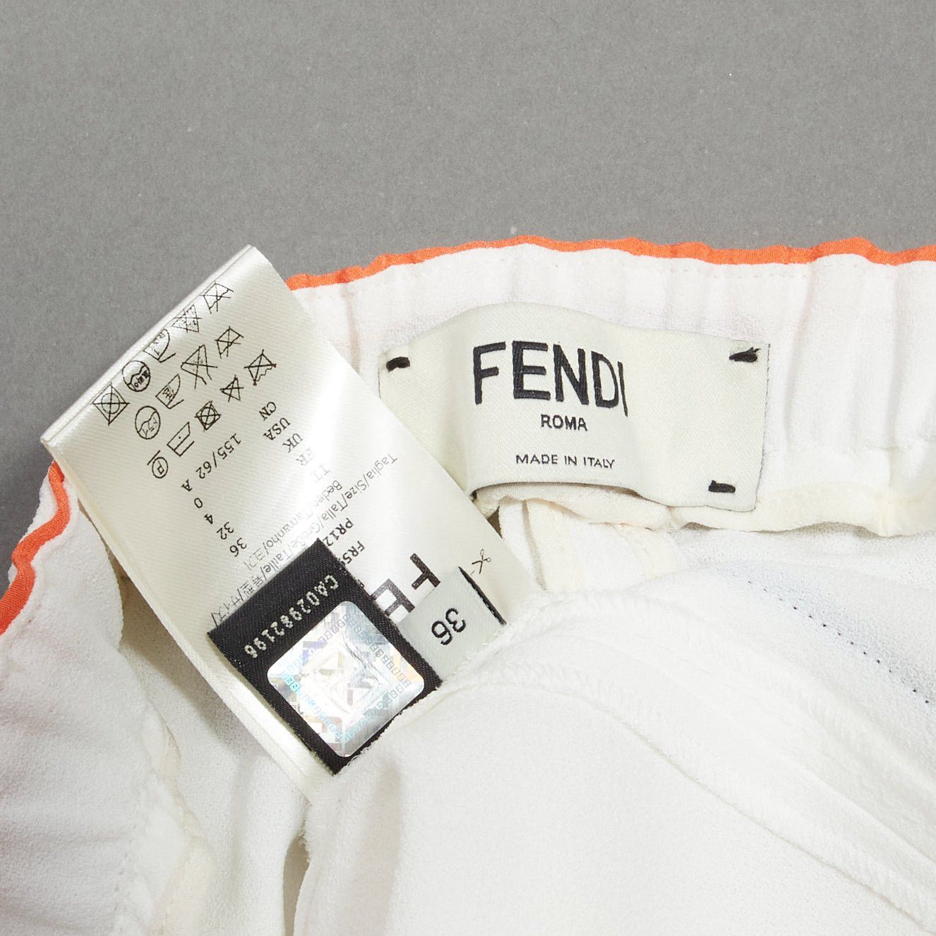 Fendi FENDI white silky black orange trims casual jogger pants IT36 XXS Size 25" / US 0 / IT 36 - 8 Thumbnail