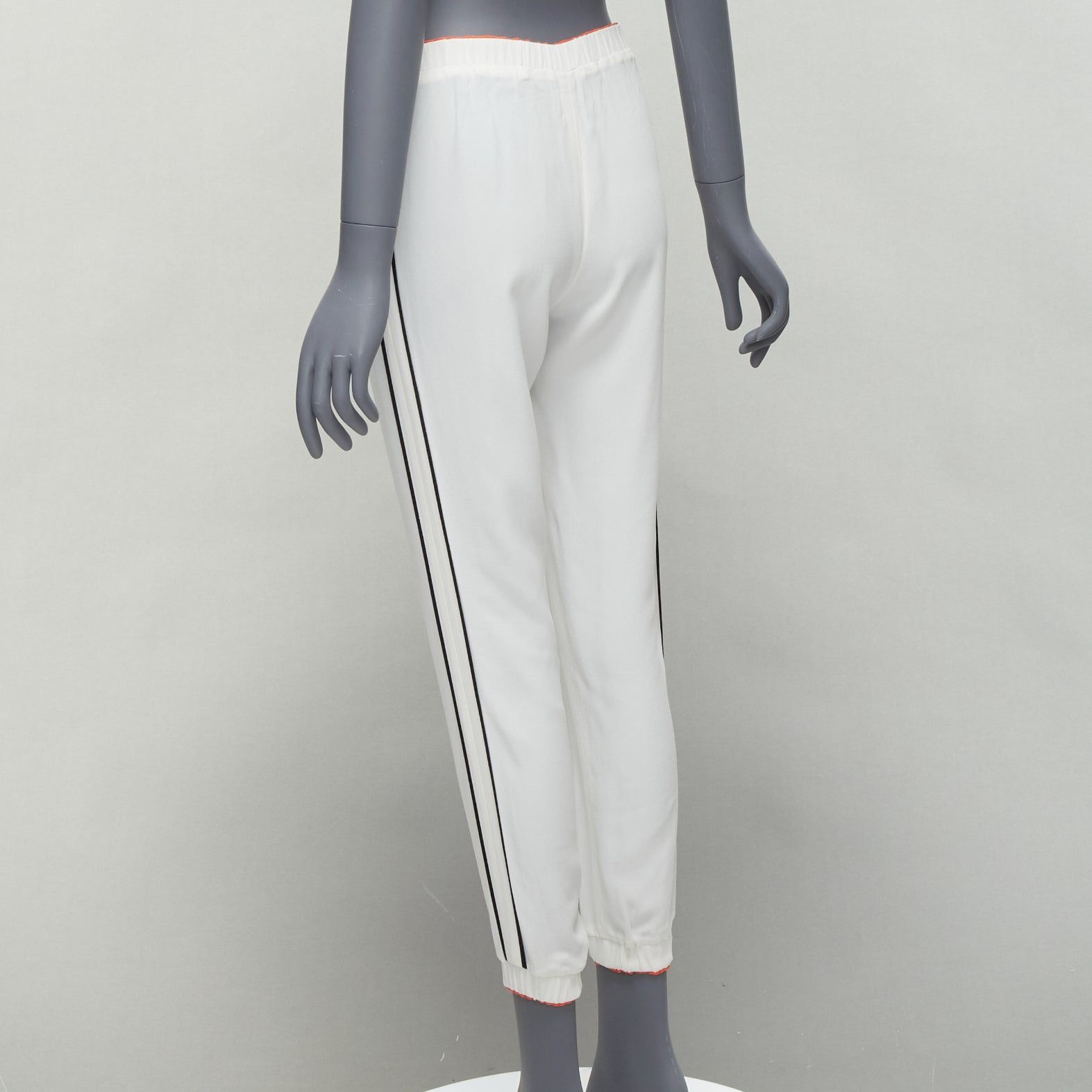 Fendi FENDI white silky black orange trims casual jogger pants IT36 XXS Size 25" / US 0 / IT 36 - 6 Thumbnail