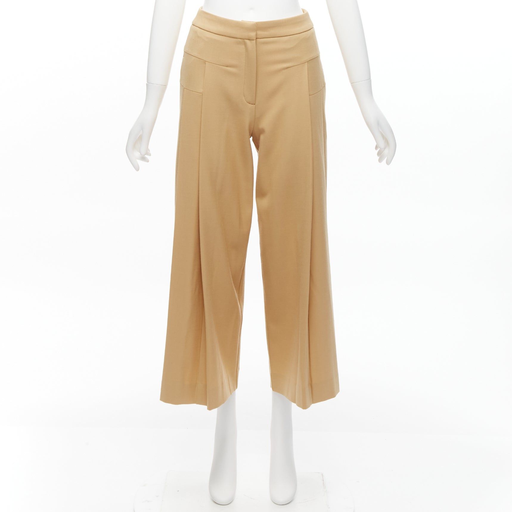Other PALMER HARDING tan virgin wool blend dart pleated wide leg pants UK6 XS Size 27" / US 4 / IT 40 - 9 Thumbnail