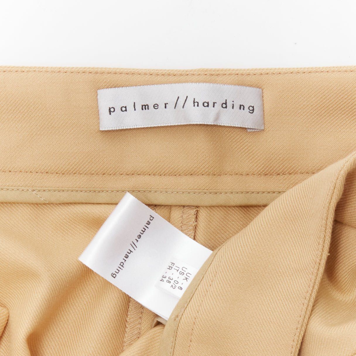 Other PALMER HARDING tan virgin wool blend dart pleated wide leg pants UK6 XS Size 27" / US 4 / IT 40 - 8 Thumbnail
