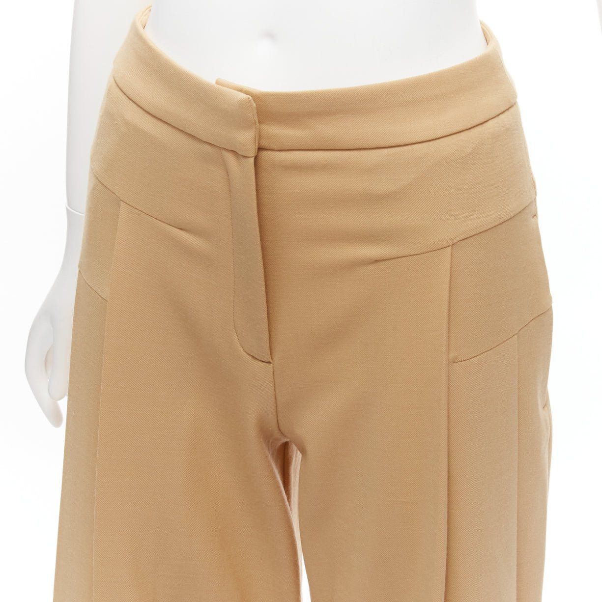 Other PALMER HARDING tan virgin wool blend dart pleated wide leg pants UK6 XS Size 27" / US 4 / IT 40 - 2 Thumbnail