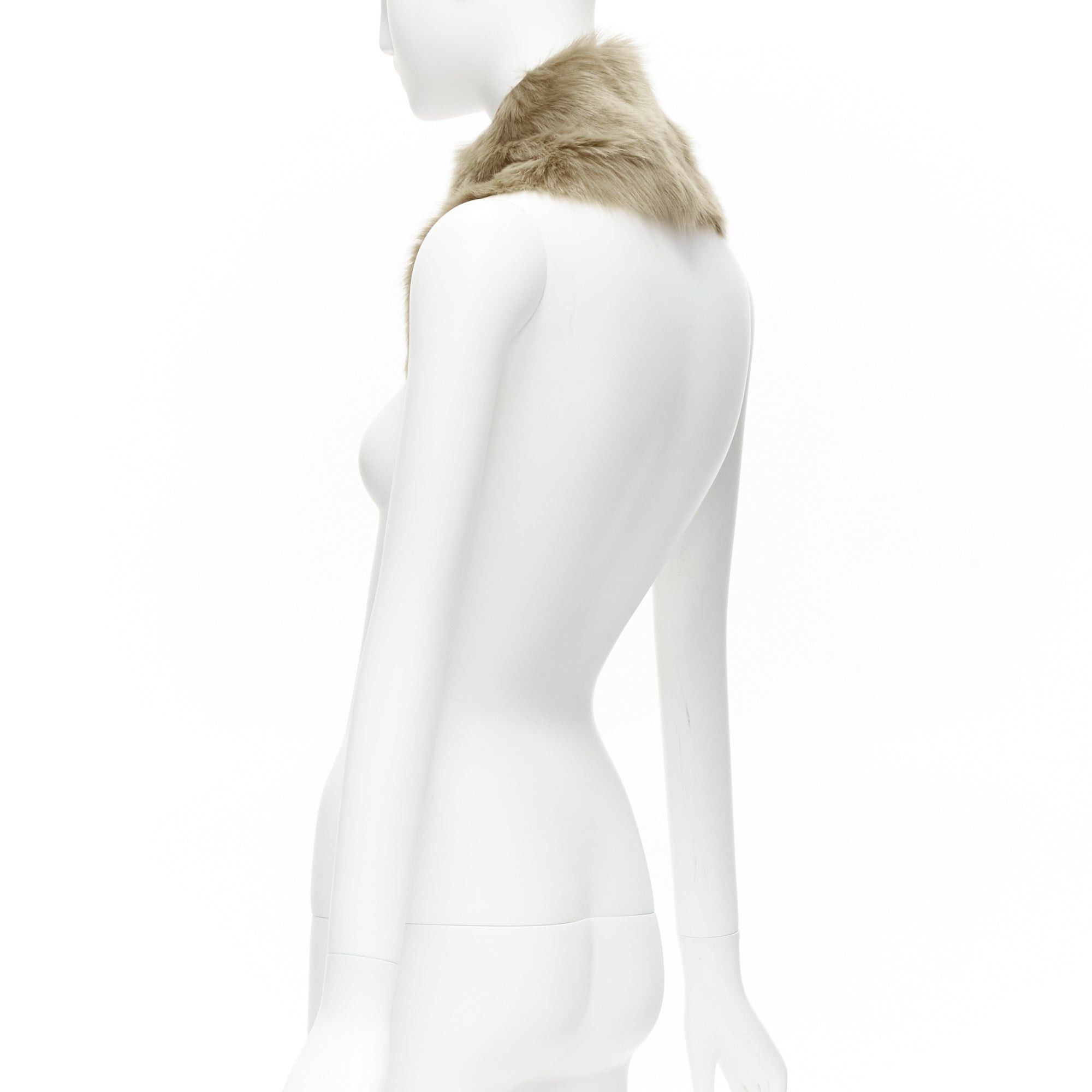 Simone Rocha new SIMONE ROCHA brown genuine fur leather clear bead embellished collar Size ONE SIZE - 6 Thumbnail
