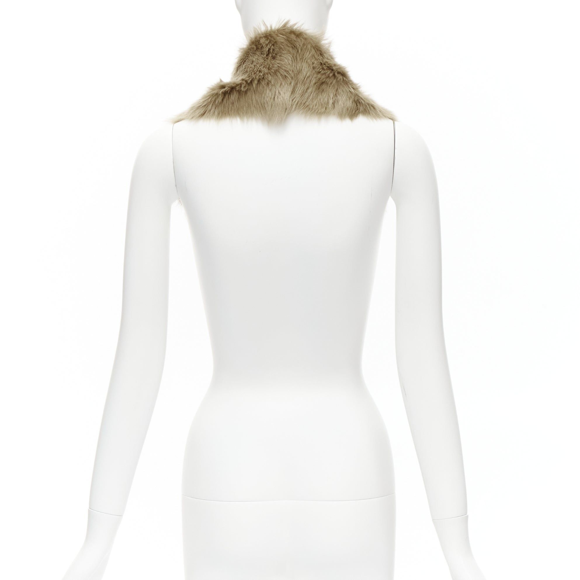 Simone Rocha new SIMONE ROCHA brown genuine fur leather clear bead embellished collar Size ONE SIZE - 5 Thumbnail