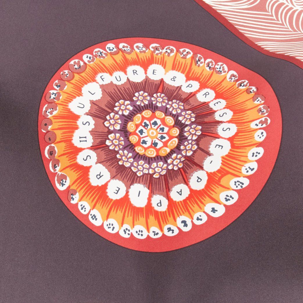 Hermes HERMES 100% silk Sulfures Press Papier dark floral print scarf Size ONE SIZE - 7 Thumbnail