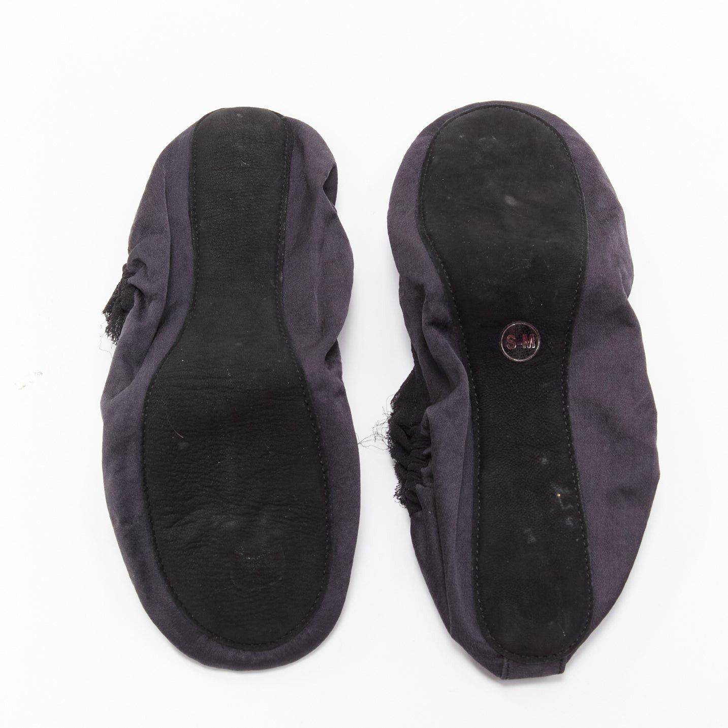 Lanvin LANVIN black 100% silk satin logo embroidery sleeping flats mask set EU37 Size ONE SIZE - 2 Thumbnail