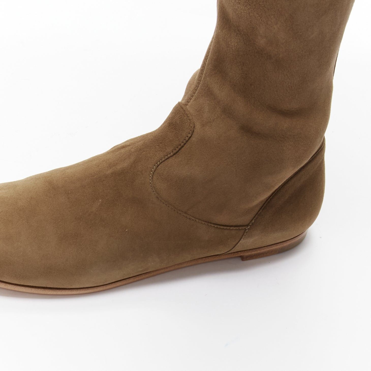 Gianvito Rossi GIANVITO ROSSI Camoscio brown suede flat thigh high boots EU37 Size US 7 / IT 37 - 7 Thumbnail