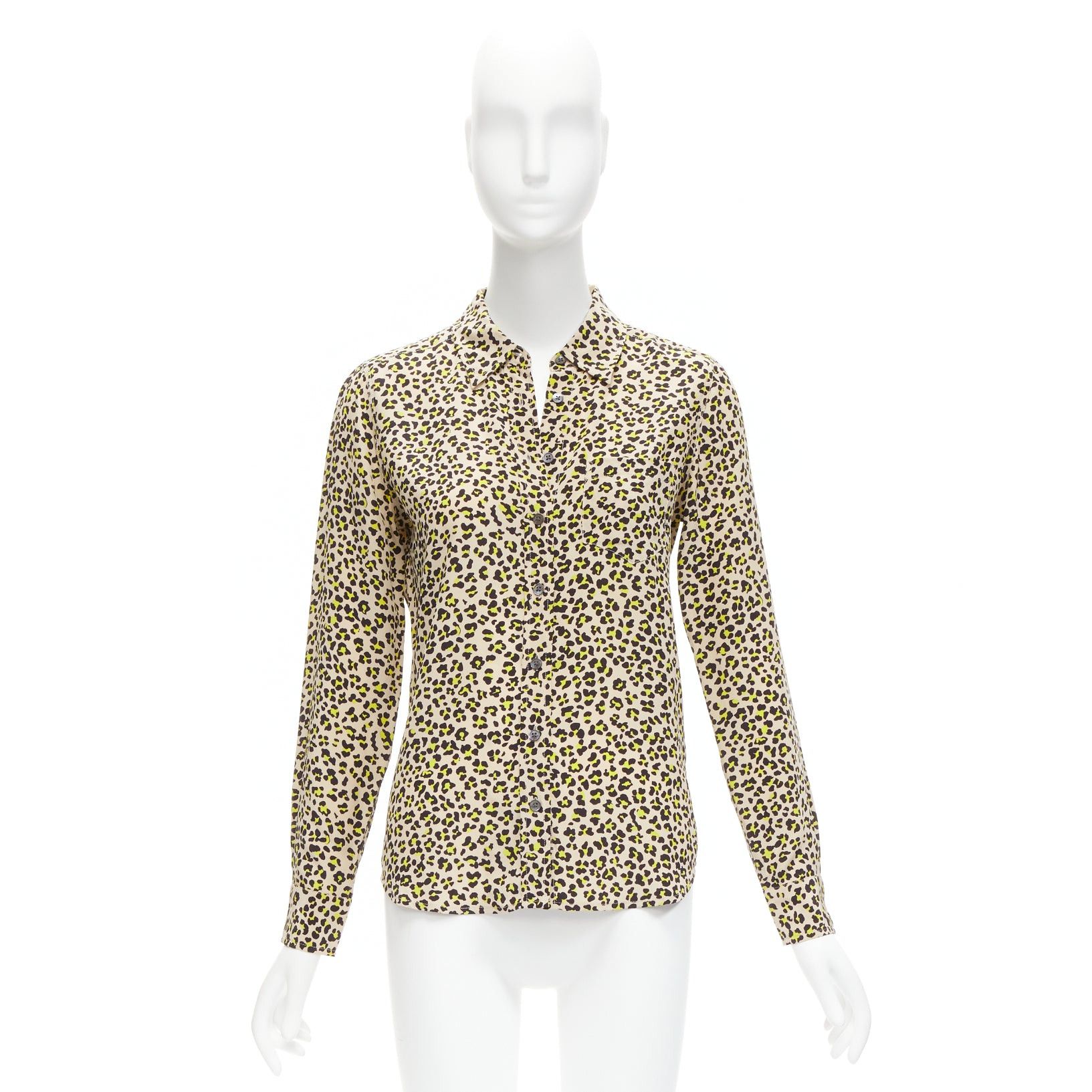 Equipment EQUIPMENT 100% silk brown black leopard print long sleeve shirt XS Size XS / US 0-2 / IT 36-38 - 9 Thumbnail