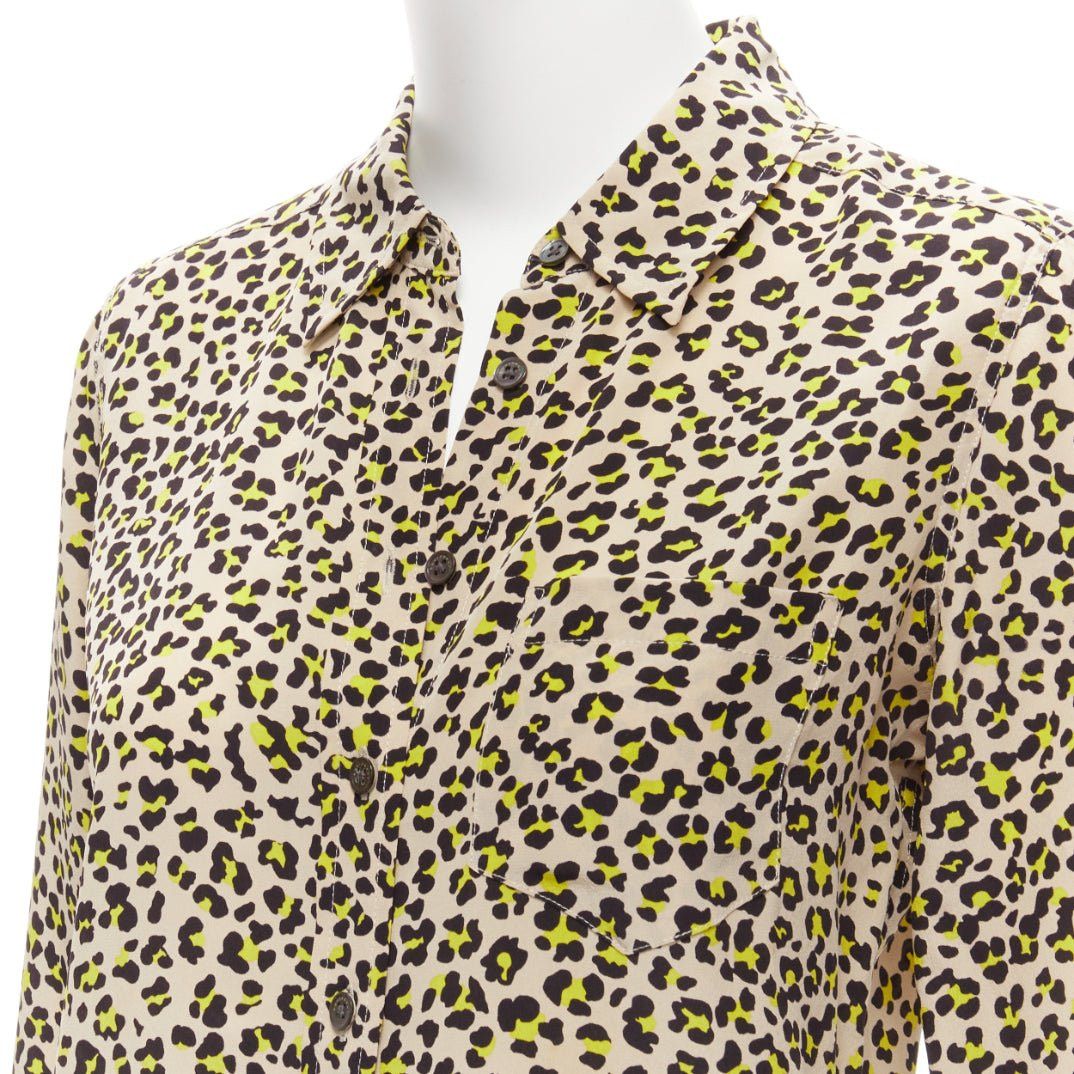 Equipment EQUIPMENT 100% silk brown black leopard print long sleeve shirt XS Size XS / US 0-2 / IT 36-38 - 7 Thumbnail