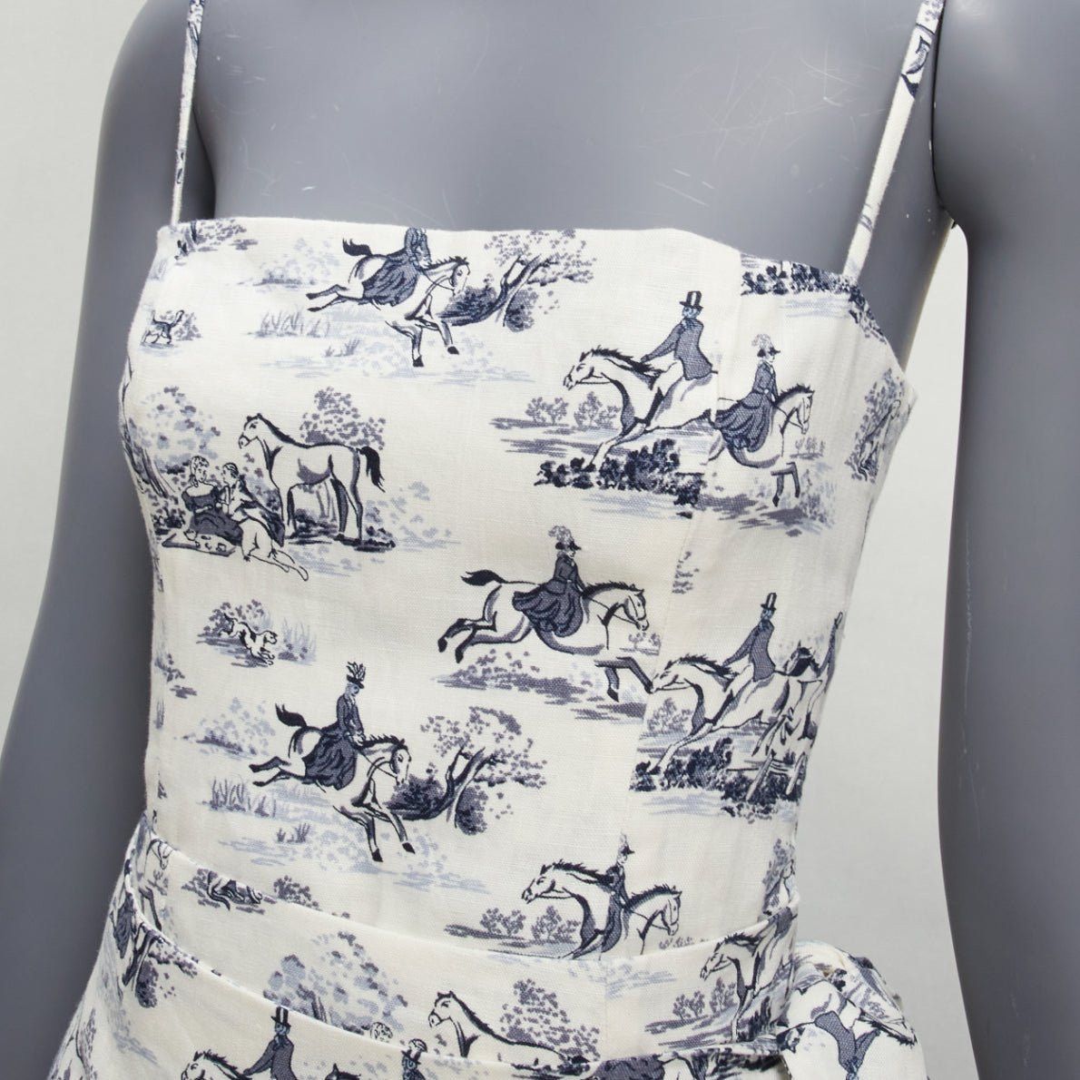 Reformation REFORMATION Tabatha blue white linen Toile de Jouy print dress US2 S Size S / US 4 / IT 40 - 7 Thumbnail