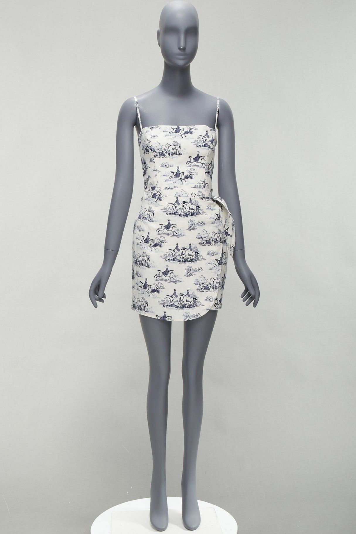 Reformation REFORMATION Tabatha blue white linen Toile de Jouy print dress US2 S Size S / US 4 / IT 40 - 9 Thumbnail