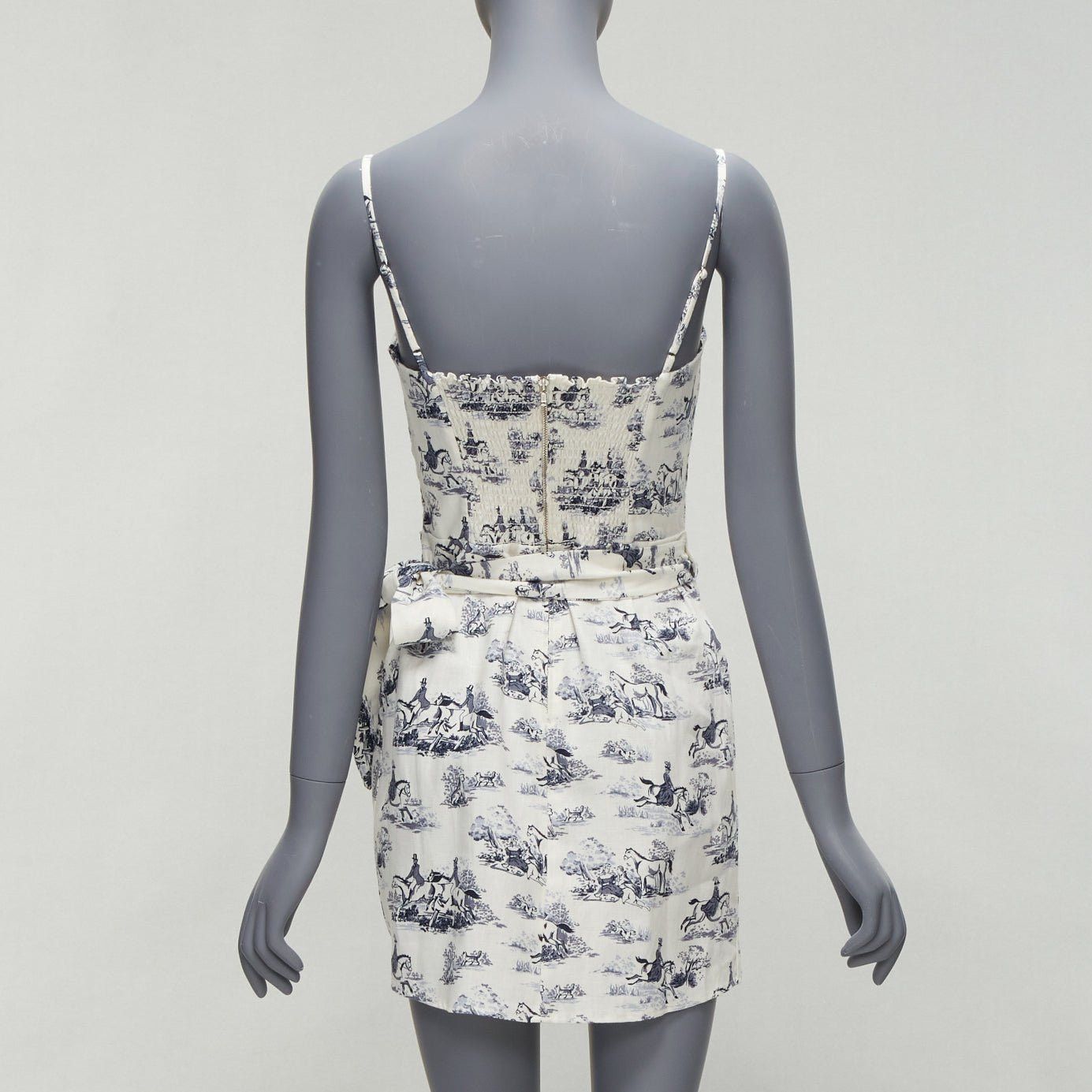 Reformation REFORMATION Tabatha blue white linen Toile de Jouy print dress US2 S Size S / US 4 / IT 40 - 5 Thumbnail