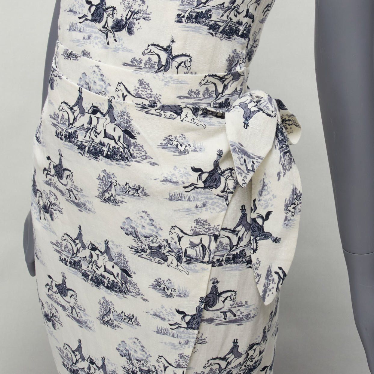 Reformation REFORMATION Tabatha blue white linen Toile de Jouy print dress US2 S Size S / US 4 / IT 40 - 2 Thumbnail