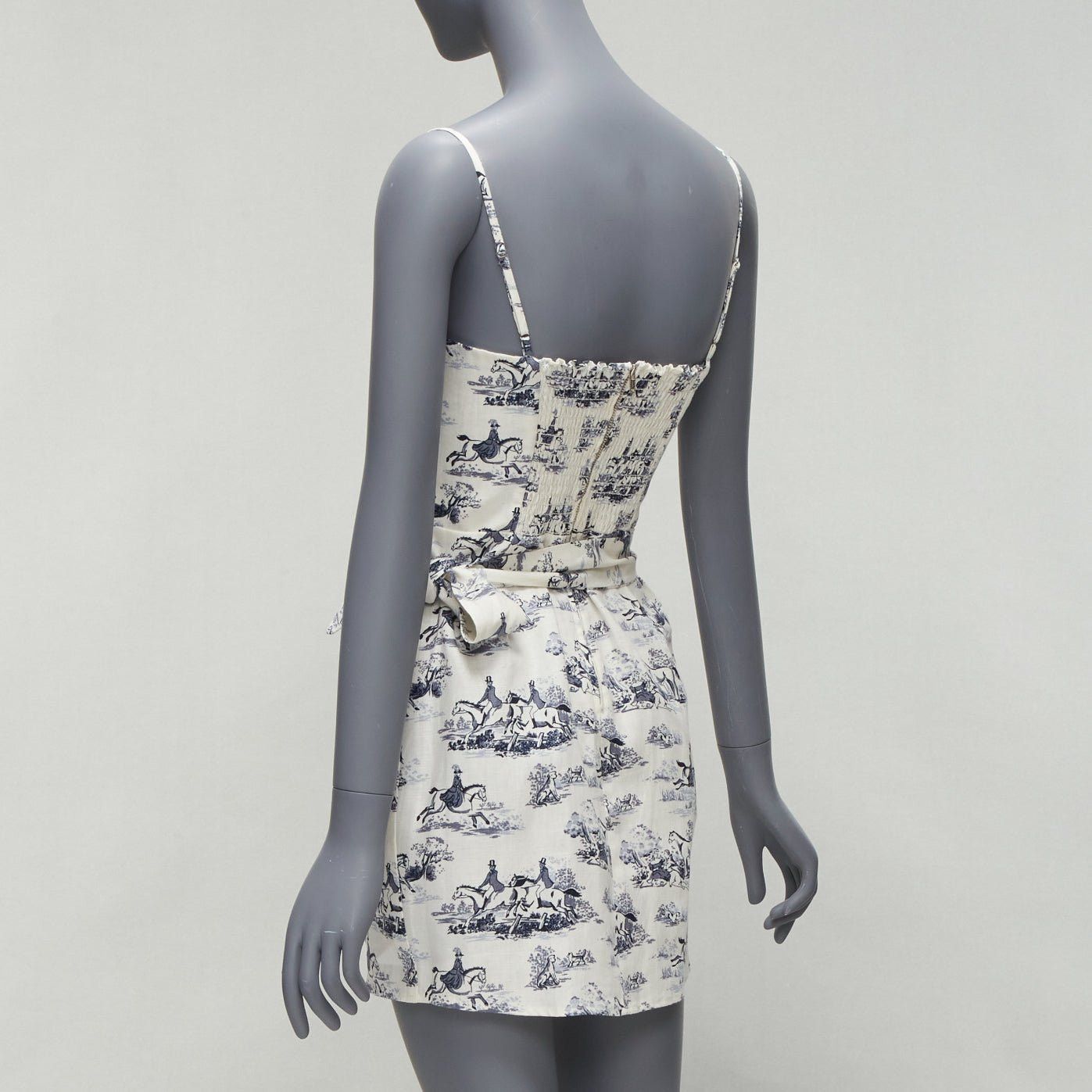 Reformation REFORMATION Tabatha blue white linen Toile de Jouy print dress US2 S Size S / US 4 / IT 40 - 6 Thumbnail