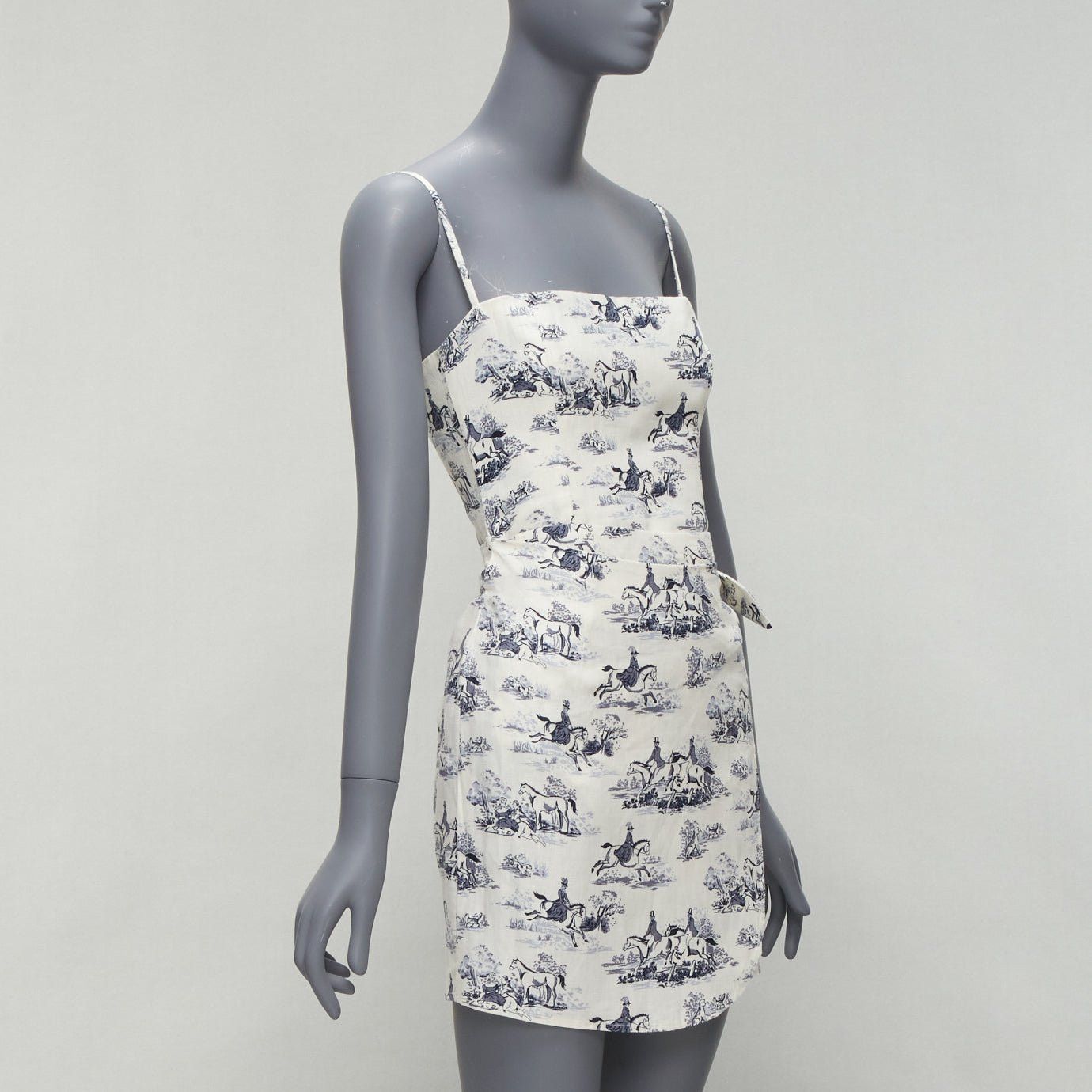 Reformation REFORMATION Tabatha blue white linen Toile de Jouy print dress US2 S Size S / US 4 / IT 40 - 3 Thumbnail