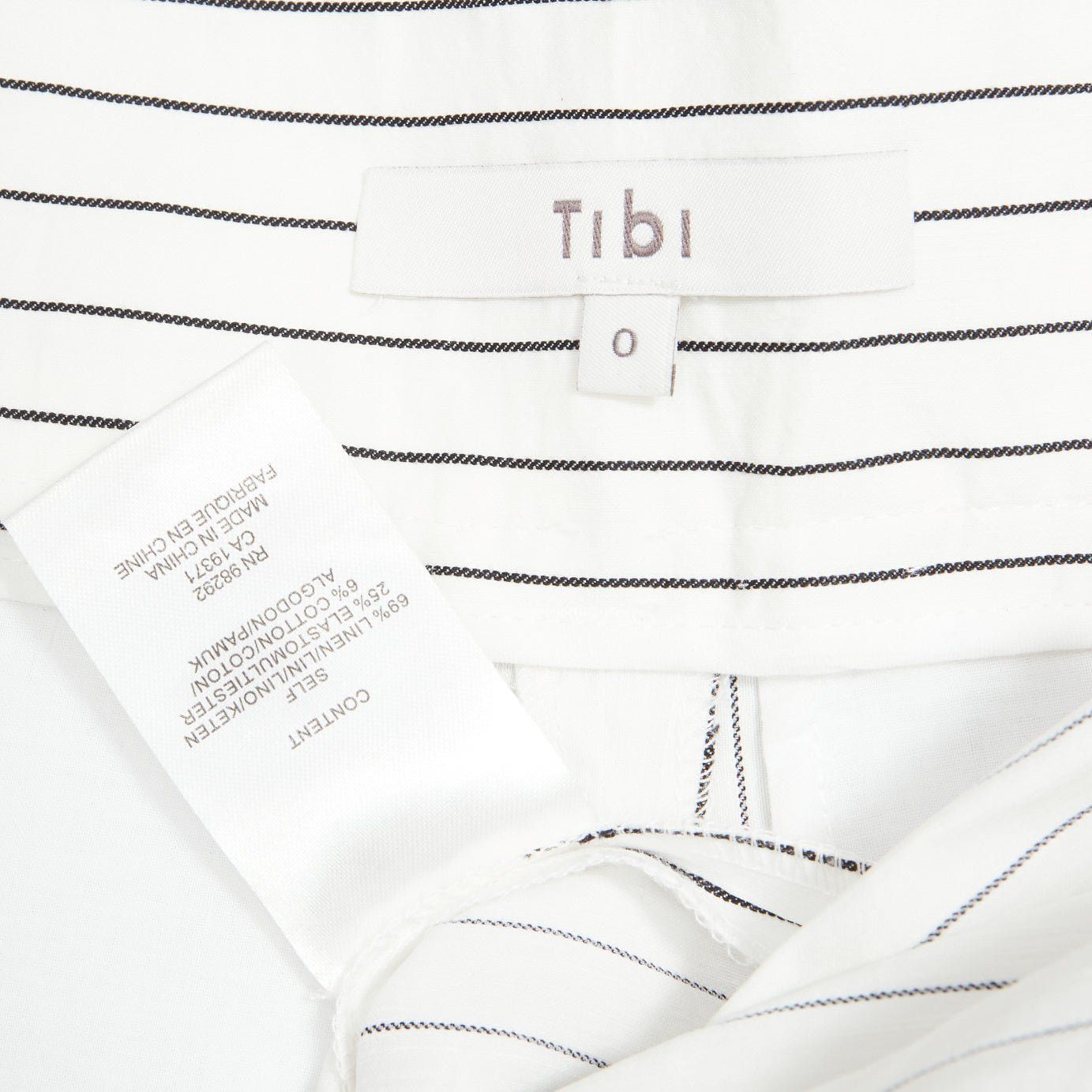 Tibi TIBI white black pinstriped linen blend pleated front wide leg cropped pants US0 XS Size 26" / US 2 / IT 38 - 8 Thumbnail