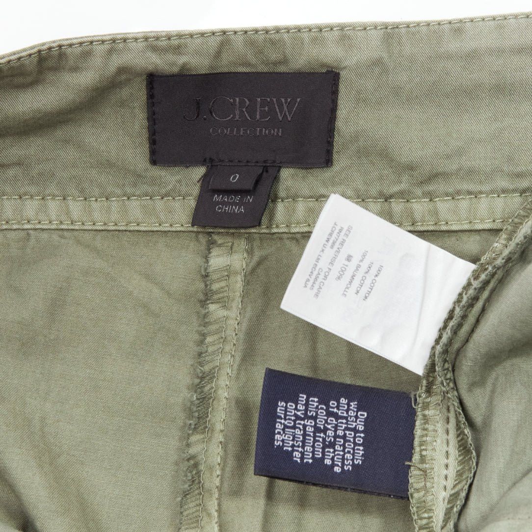 J.Crew J.CREW COLLECTION 100% washed green cotton pleat front wide safari pants US0 XS Size 26" / US 2 / IT 38 - 9 Thumbnail