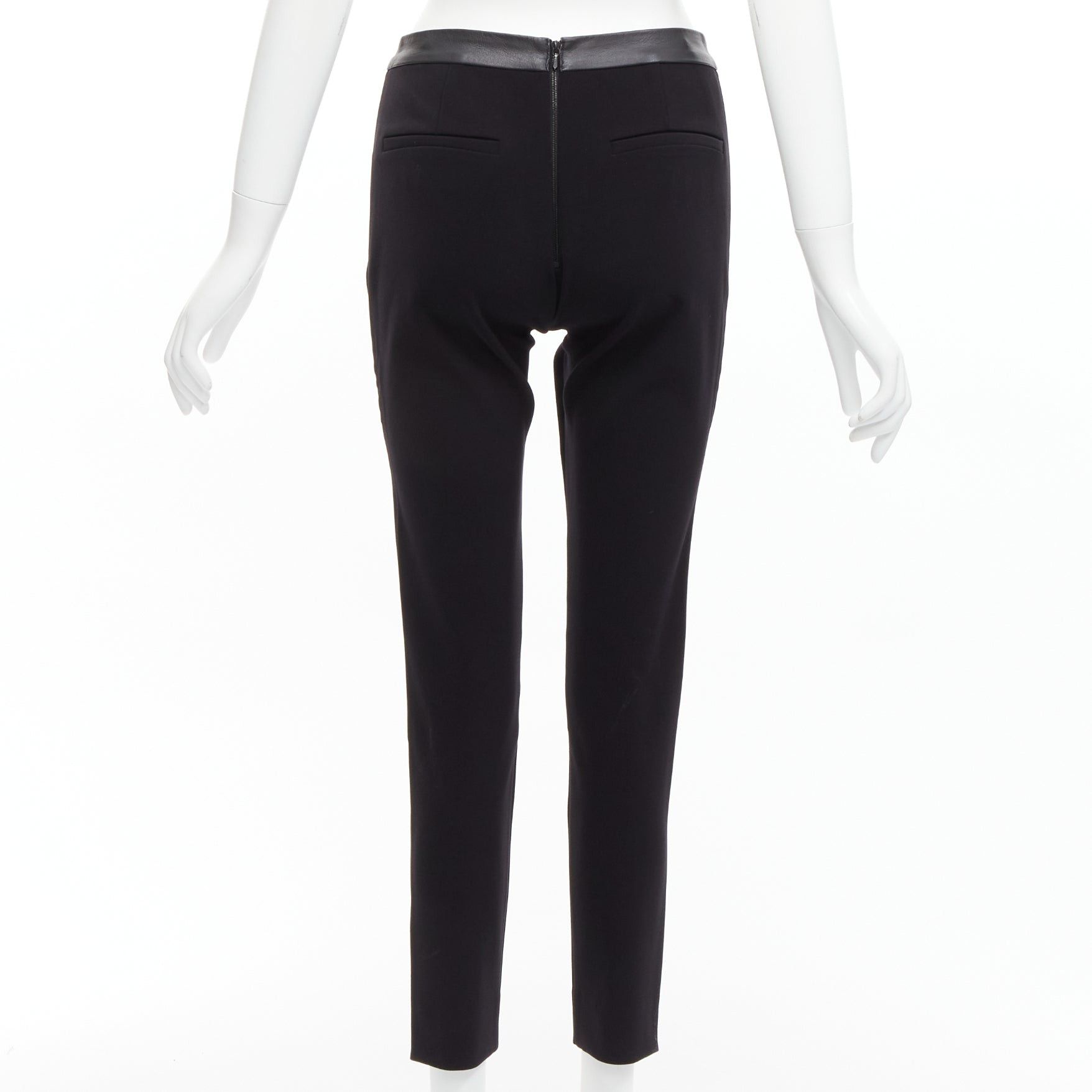Dion Lee DION LEE black leather waistband wrap detail cropped pants trousers UK6 XS Size 27" / US 4 / IT 40 - 5 Thumbnail