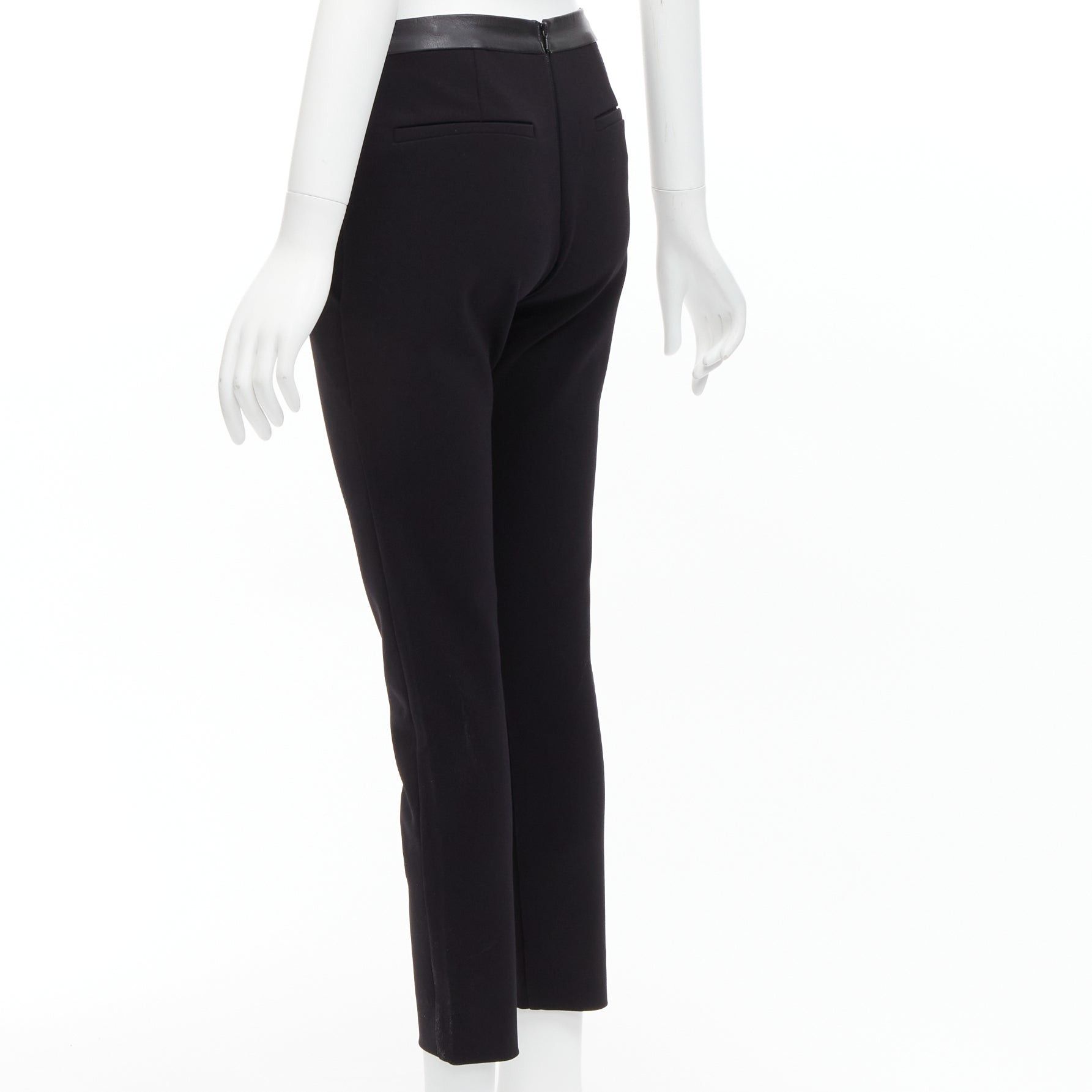 Dion Lee DION LEE black leather waistband wrap detail cropped pants trousers UK6 XS Size 27" / US 4 / IT 40 - 6 Thumbnail
