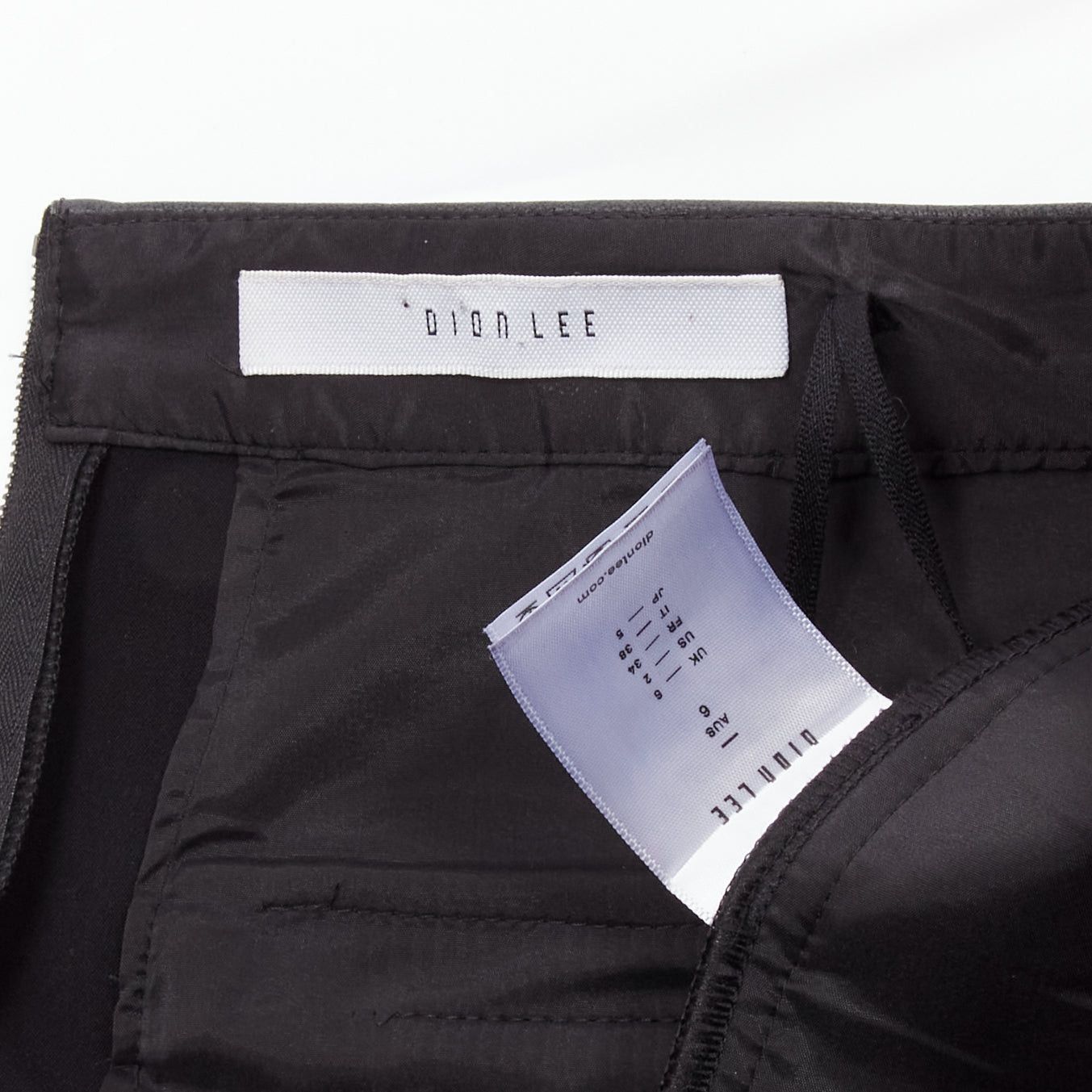 Dion Lee DION LEE black leather waistband wrap detail cropped pants trousers UK6 XS Size 27" / US 4 / IT 40 - 8 Thumbnail
