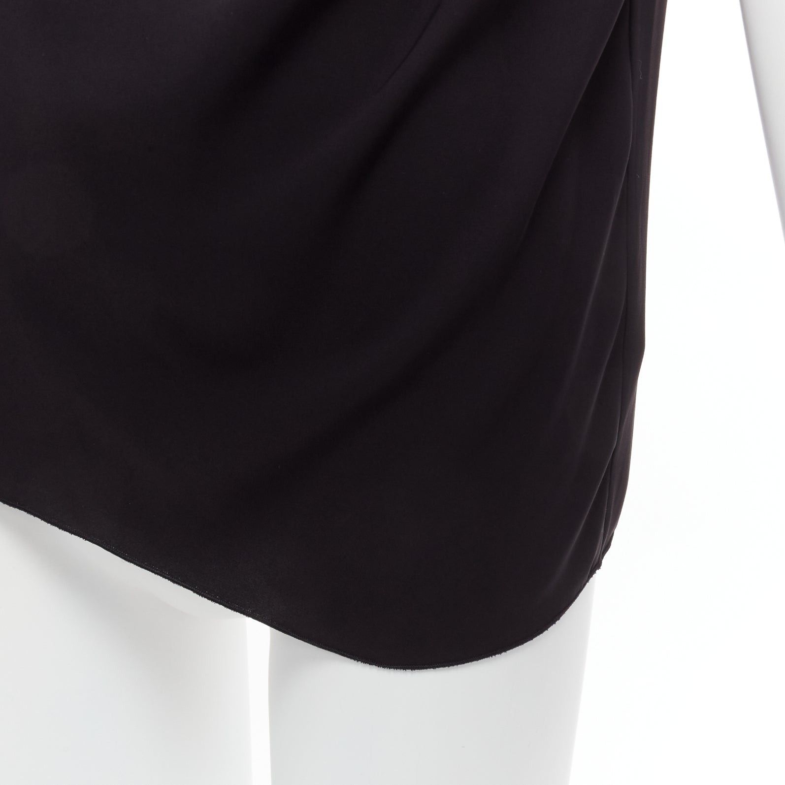 Dion Lee DION LEE black leather trim round collar silky drape sleeveless tank top AUS6 XS Size S / US 4 / IT 40 - 7 Thumbnail