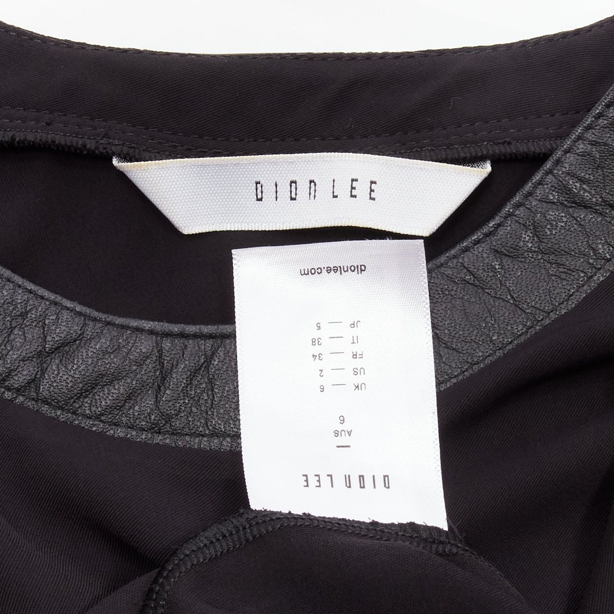 Dion Lee DION LEE black leather trim round collar silky drape sleeveless tank top AUS6 XS Size S / US 4 / IT 40 - 8 Thumbnail