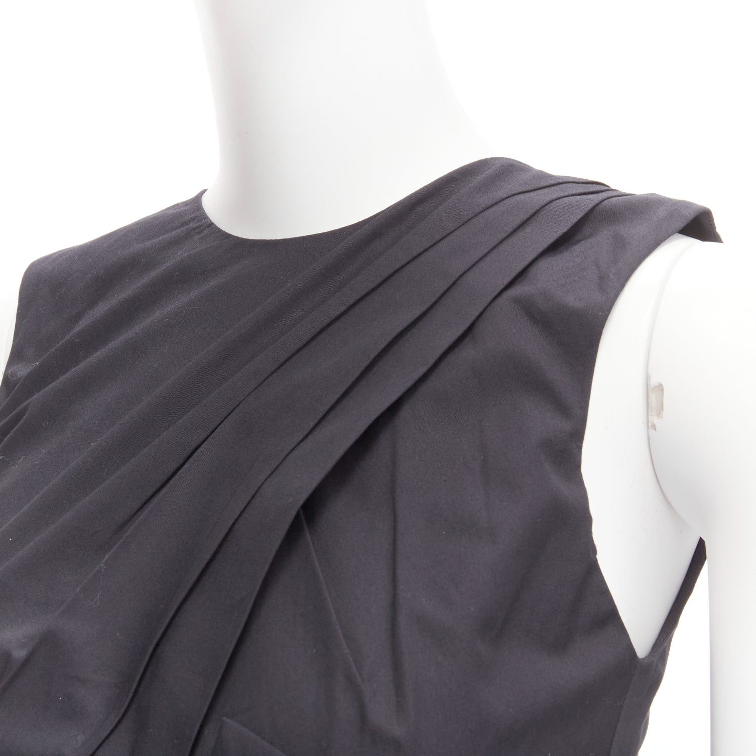 Prabal Gurung PRABAL GURUNG black cotton bow detail high waist silk lined fit flared dress US0 XS Size XS / US 0-2 / IT 36-38 - 7 Thumbnail