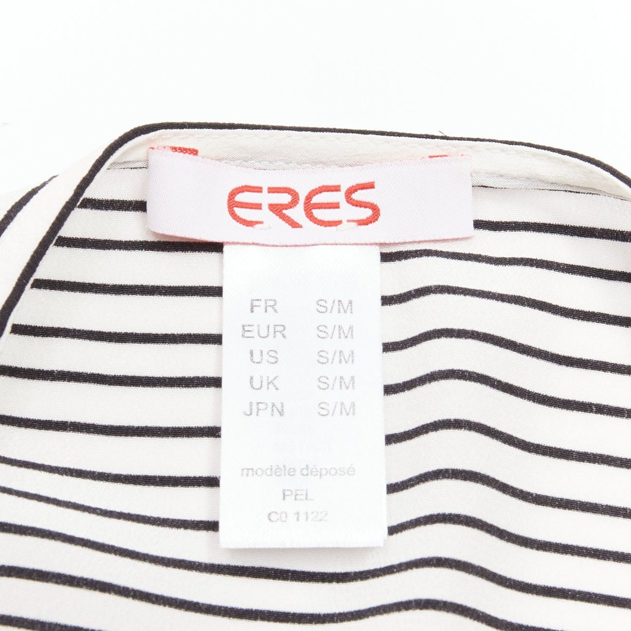 ERES ERES 100% silk black white striped brown colorblocked knot detail coverup tunic S Size S / US 4 / IT 40 - 8 Thumbnail