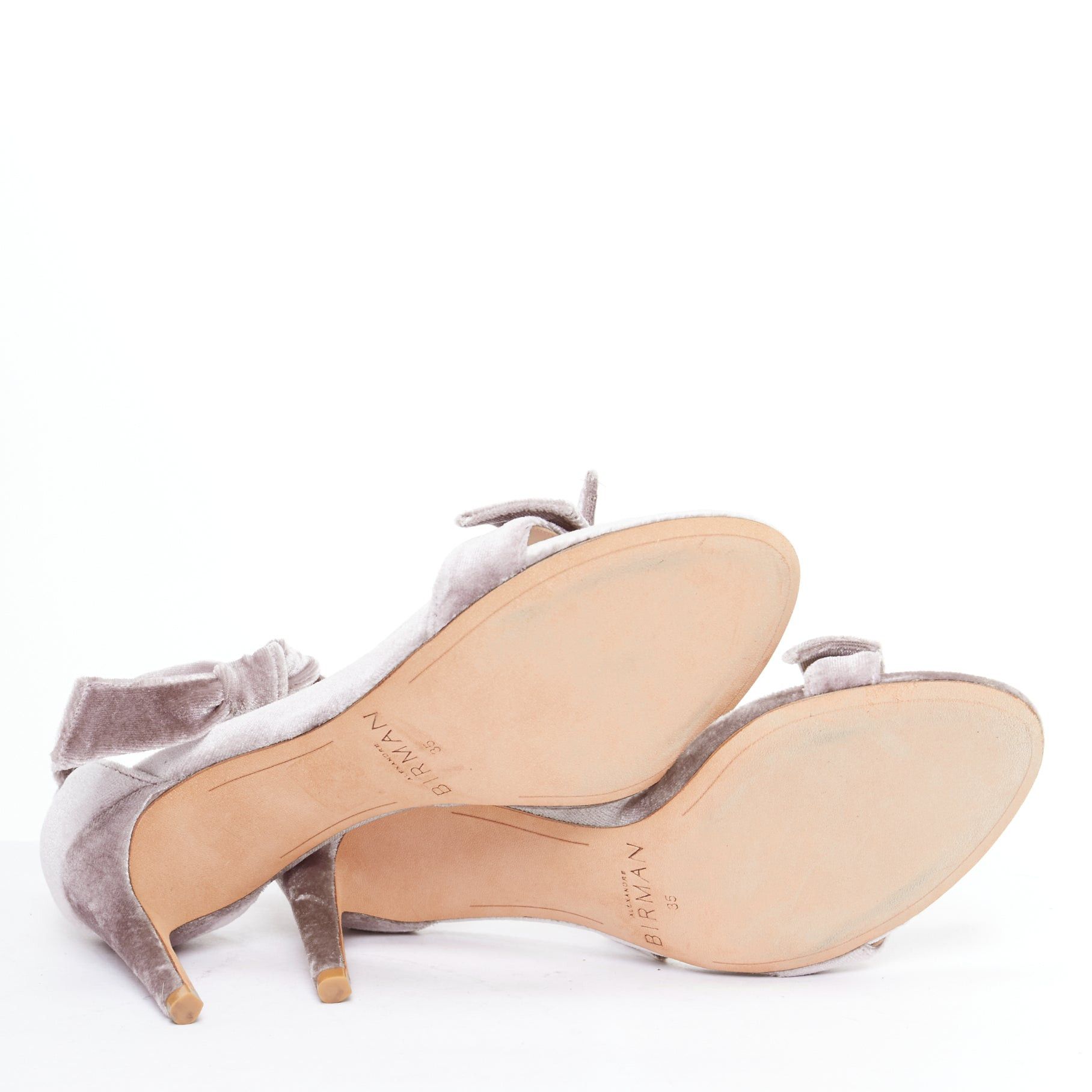 Alexandre Birman ALEXANDRE BIRMAN Clarita blush pink velvet bow tie sandal heels EU35 Size US 5 / IT 35 - 12 Thumbnail