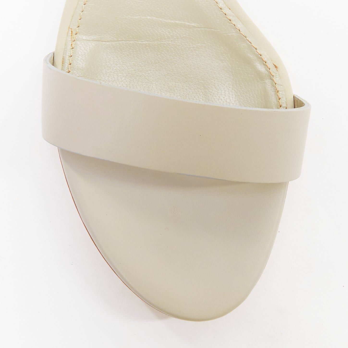 Jil Sander JIL SANDER neon yellow rubber ankle strap grey leather flat sandals EU37 Size US 7 / IT 37 - 7 Thumbnail