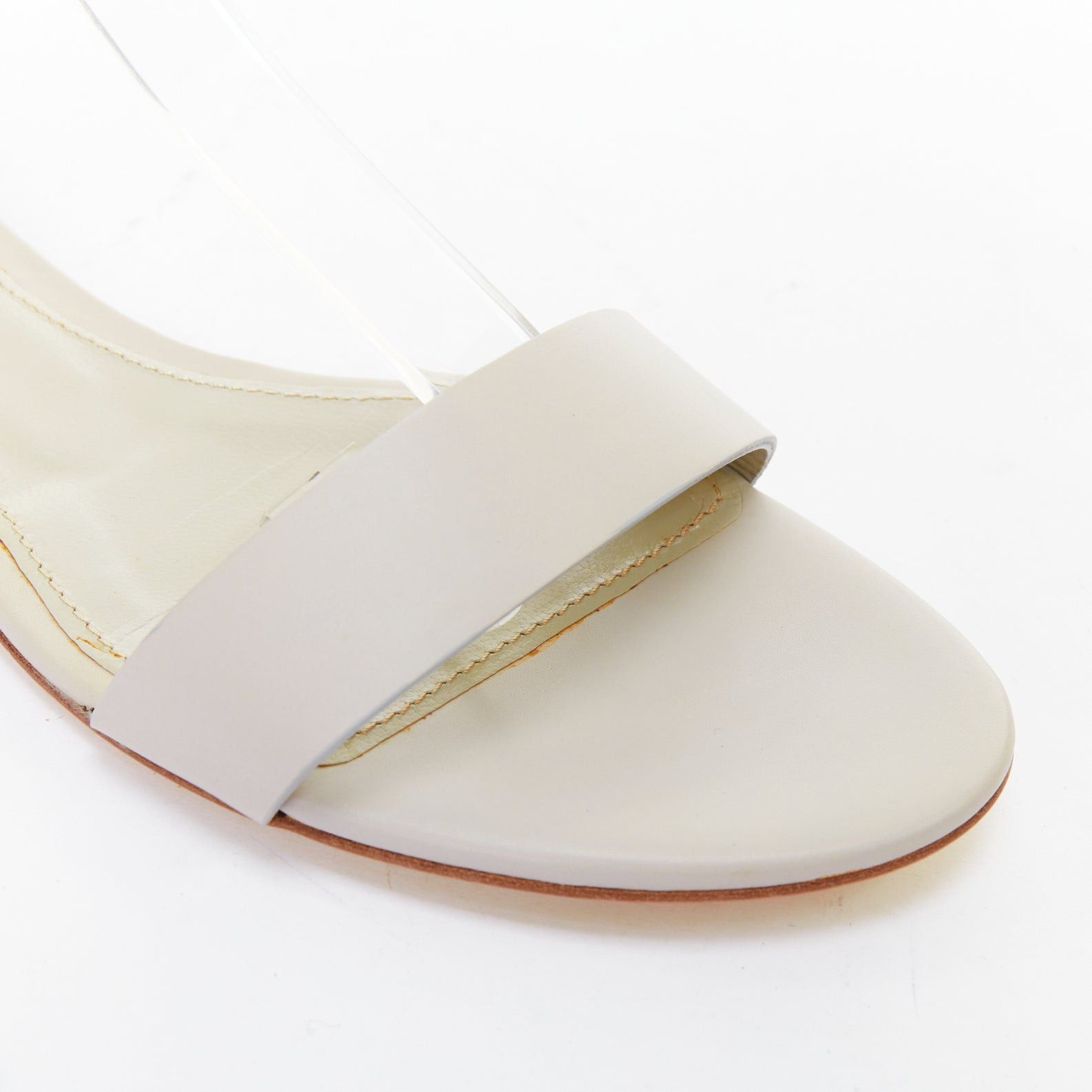 Jil Sander JIL SANDER neon yellow rubber ankle strap grey leather flat sandals EU37 Size US 7 / IT 37 - 6 Thumbnail