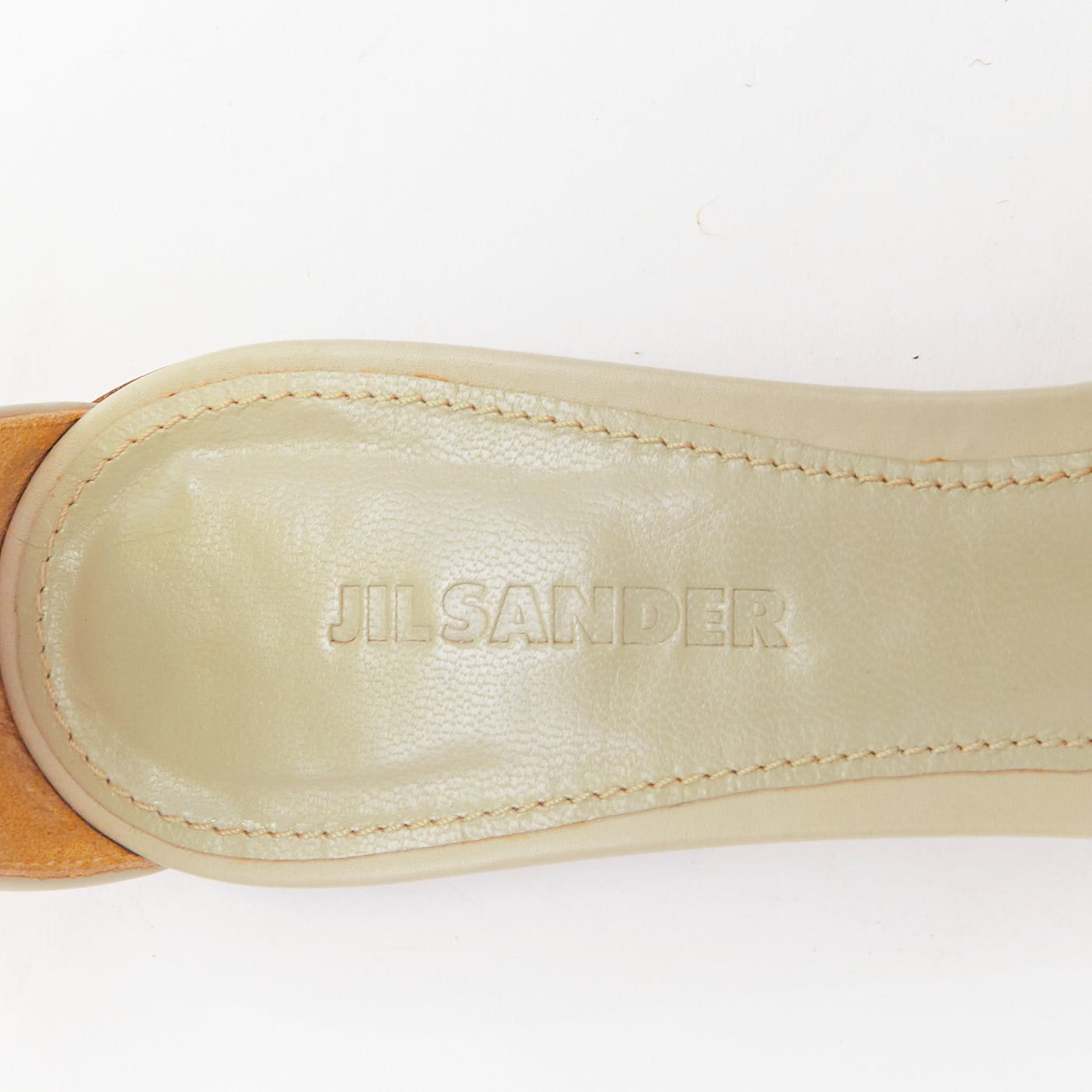 Jil Sander JIL SANDER neon yellow rubber ankle strap grey leather flat sandals EU37 Size US 7 / IT 37 - 9 Thumbnail