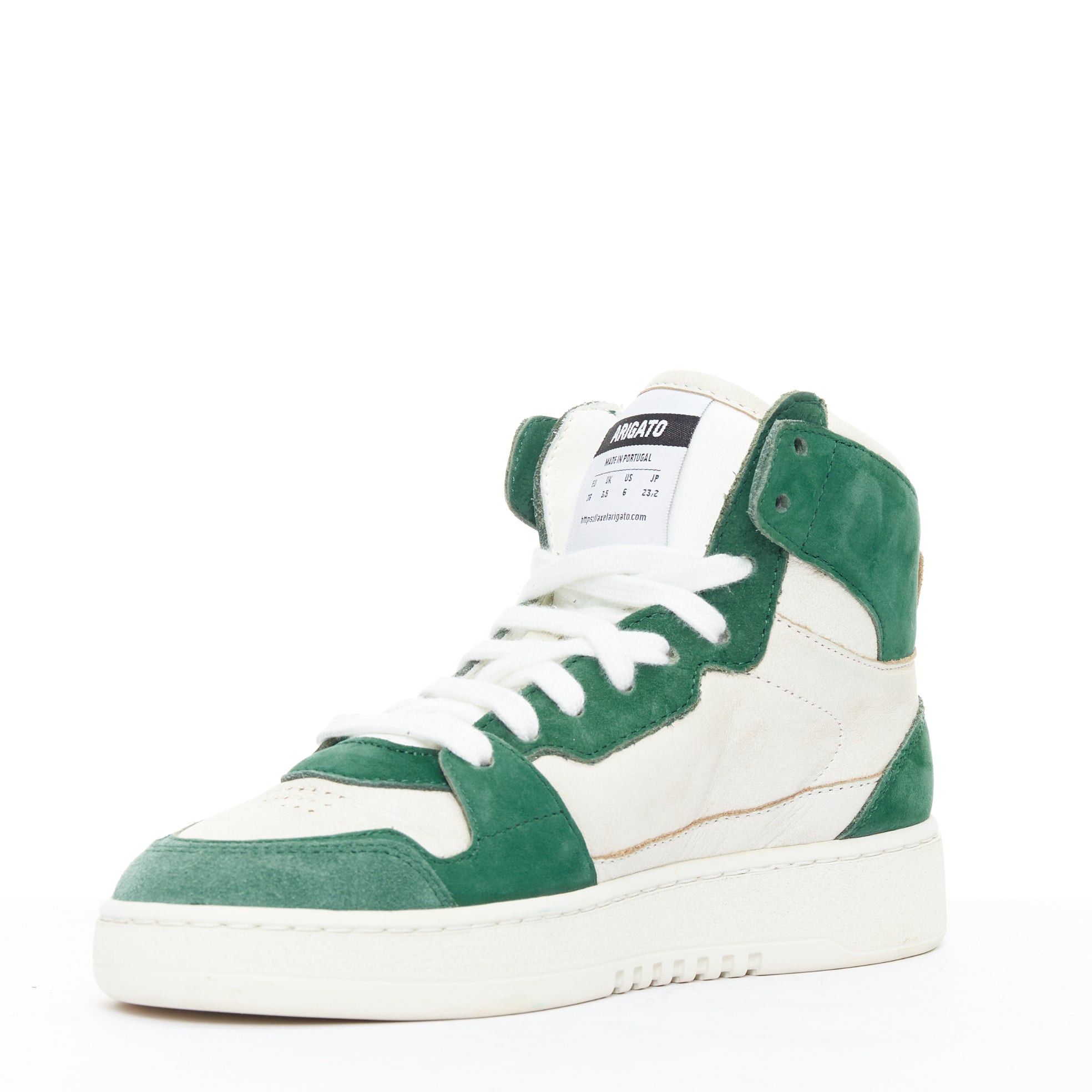 Axel Arigato AXEL ARIGATO Dice green seude white leather high top sneakers EU36 Size US 6 / IT 36 - 4 Thumbnail