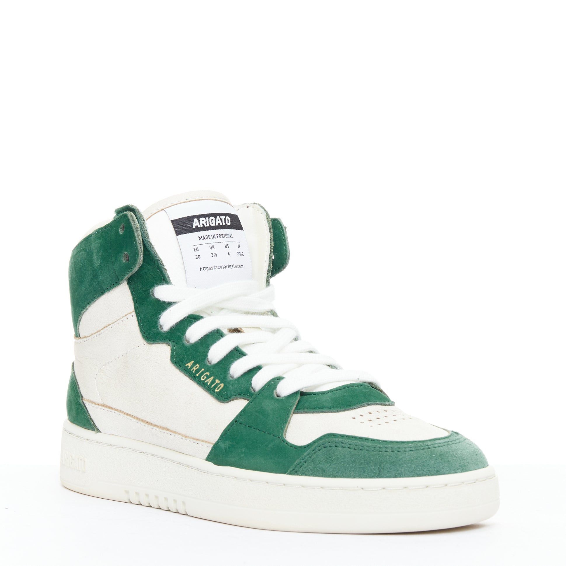 Axel Arigato AXEL ARIGATO Dice green seude white leather high top sneakers EU36 Size US 6 / IT 36 - 2 Thumbnail