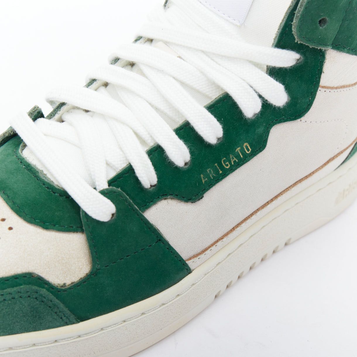Axel Arigato AXEL ARIGATO Dice green seude white leather high top sneakers EU36 Size US 6 / IT 36 - 7 Thumbnail