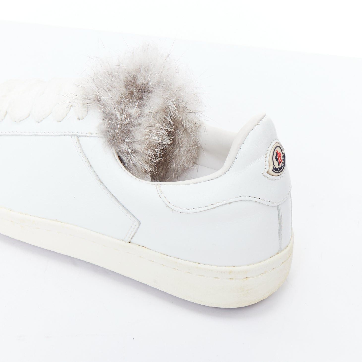 Moncler MONCLER Angeline brown fur trim white leather chunky sneakers EU37 Size US 7 / IT 37 - 8 Thumbnail