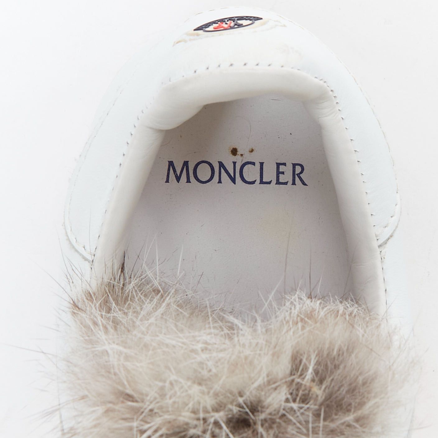 Moncler MONCLER Angeline brown fur trim white leather chunky sneakers EU37 Size US 7 / IT 37 - 9 Thumbnail