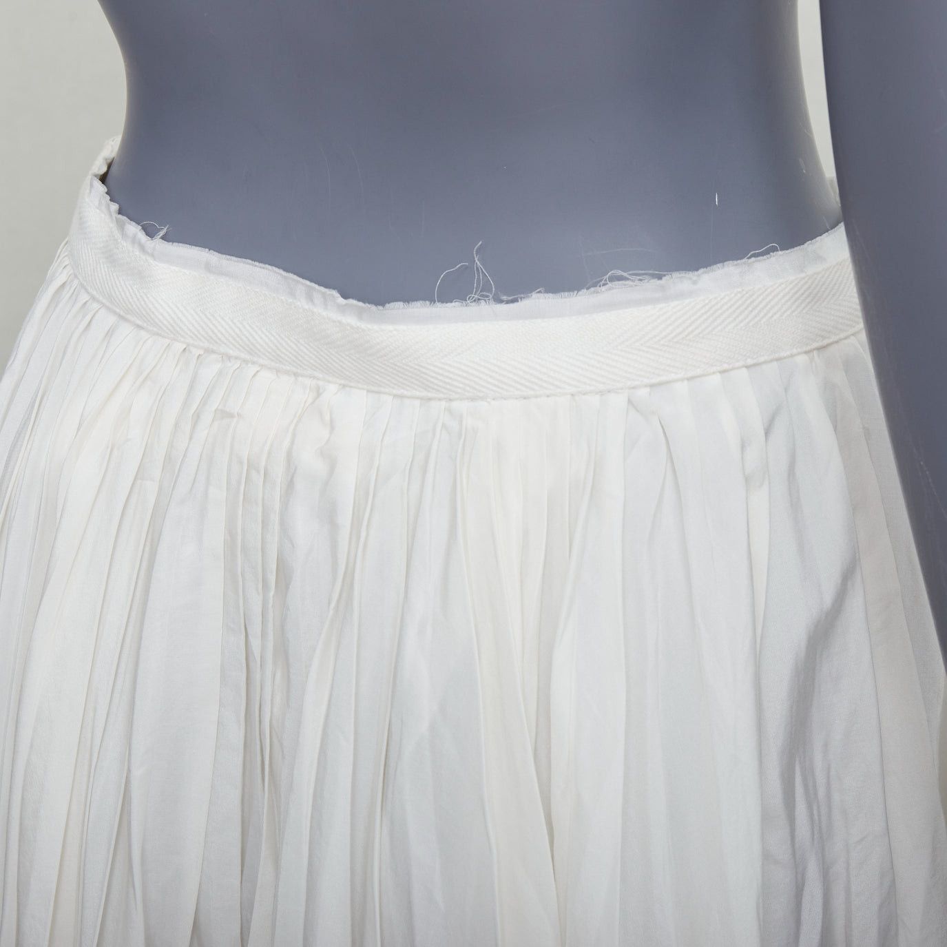 Band Of Outsiders BOY BAND OF OUTSIDER white silk cotton pleated midi skirt US0 XS Size 26" / US 2 / IT 38 - 2 Thumbnail