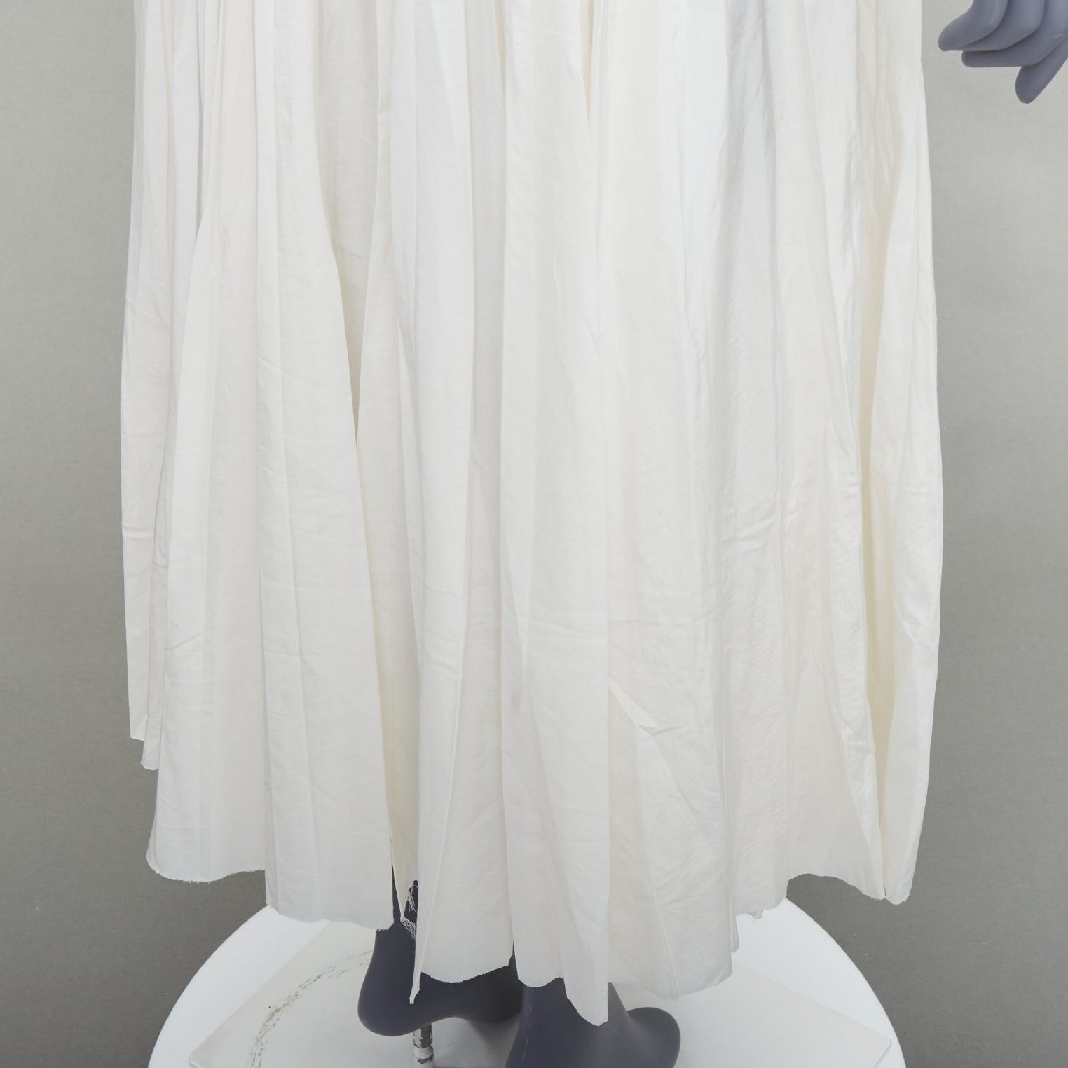 Band Of Outsiders BOY BAND OF OUTSIDER white silk cotton pleated midi skirt US0 XS Size 26" / US 2 / IT 38 - 7 Thumbnail