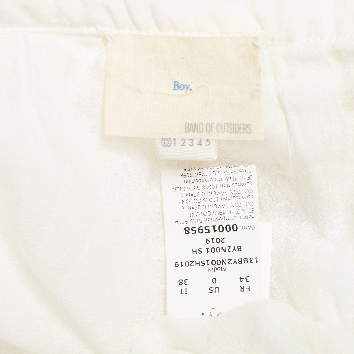 Band Of Outsiders BOY BAND OF OUTSIDER white silk cotton pleated midi skirt US0 XS Size 26" / US 2 / IT 38 - 8 Thumbnail