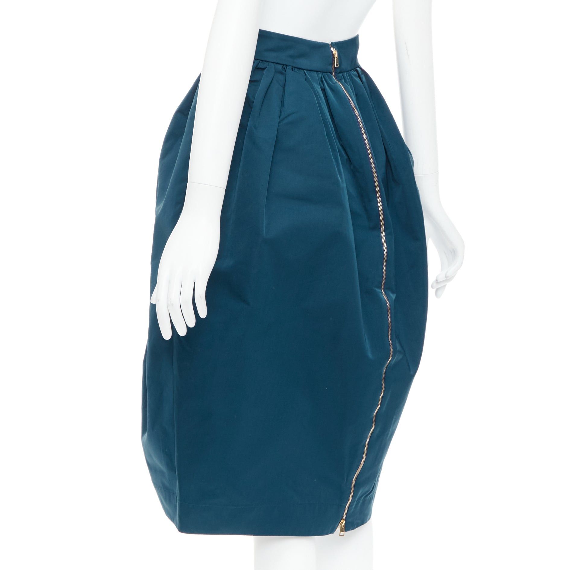 Rochas ROCHAS teal blue high waist full bubble midi cocktail skirt IT38 XS Size 26" / US 2 / IT 38 - 6 Thumbnail