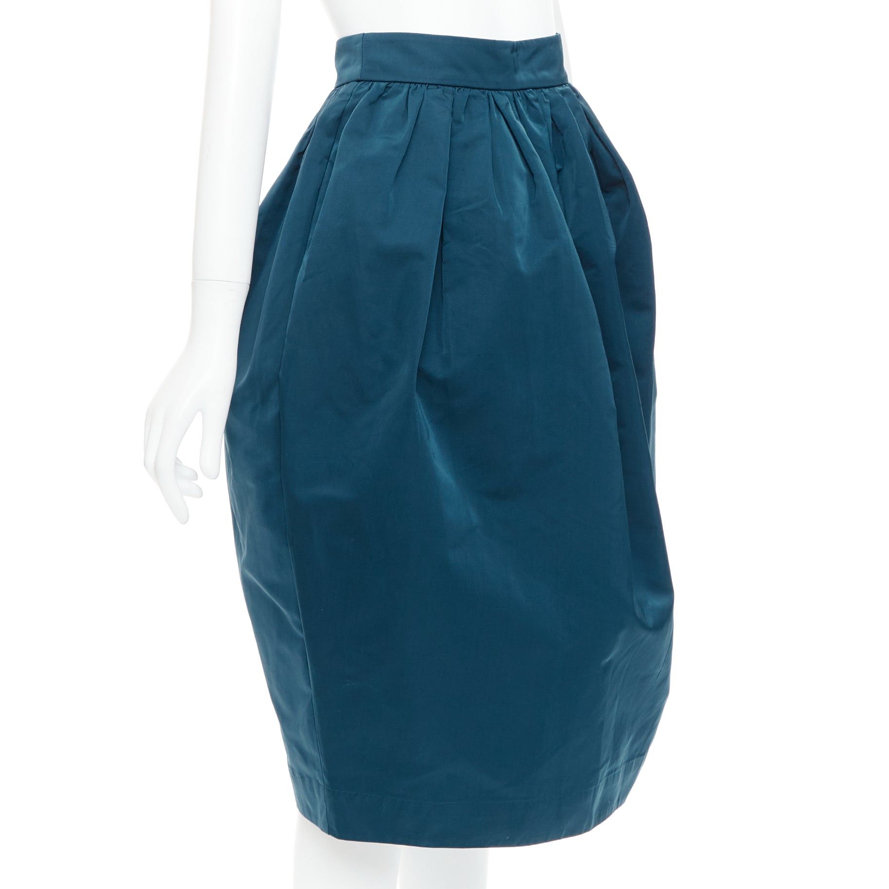Rochas ROCHAS teal blue high waist full bubble midi cocktail skirt IT38 XS Size 26" / US 2 / IT 38 - 3 Thumbnail
