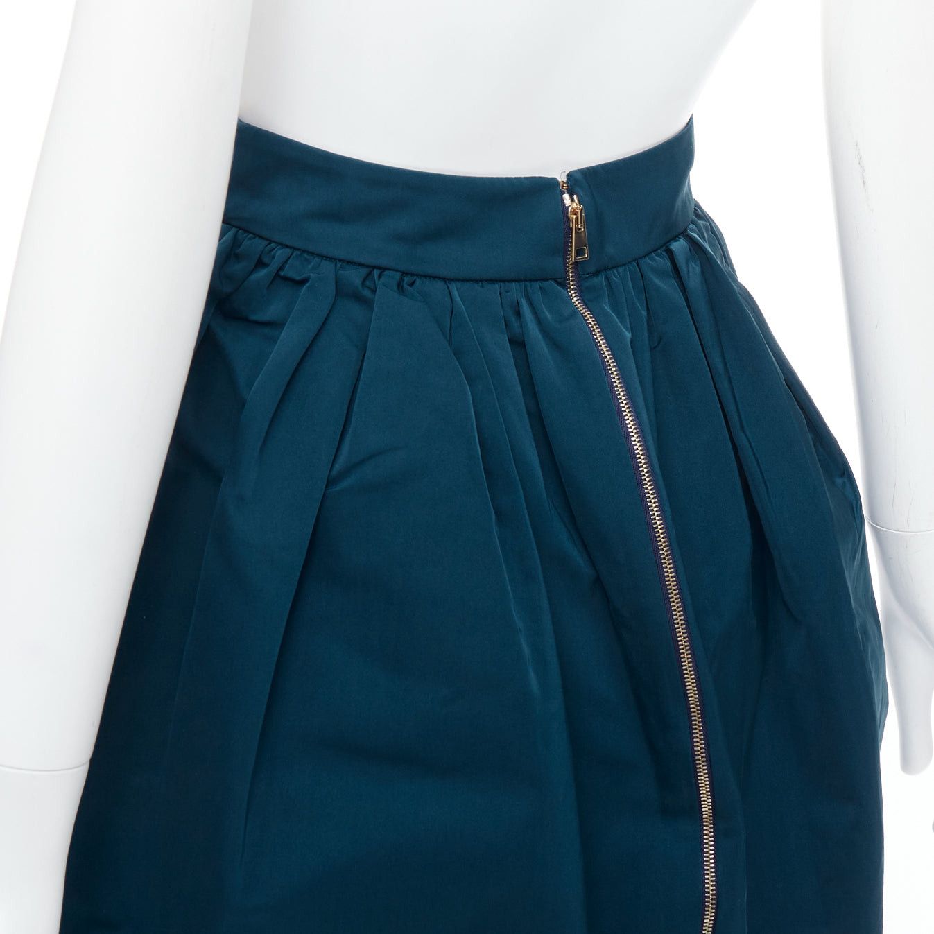 Rochas ROCHAS teal blue high waist full bubble midi cocktail skirt IT38 XS Size 26" / US 2 / IT 38 - 2 Thumbnail